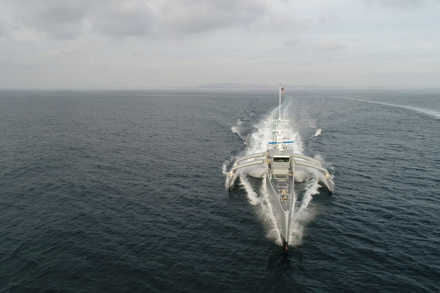 The Leidos Seahunter ship moving through water