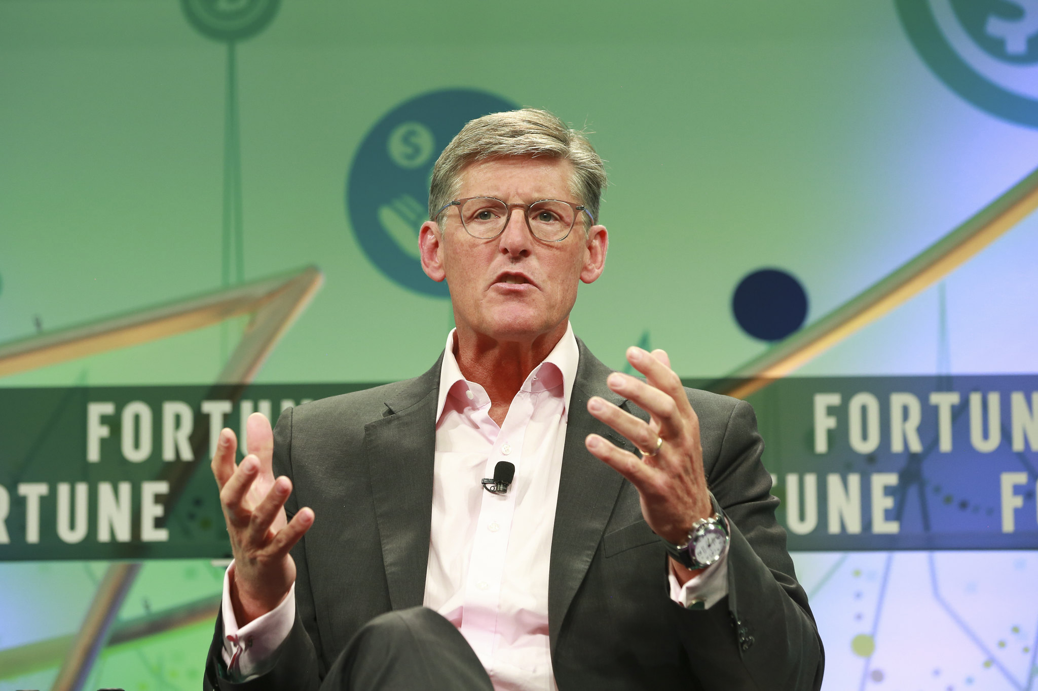 Citigroup CEO Michael Corbat speaking at the 2019 Fortune Brainstorm Finance conference in Montauk, N.Y.