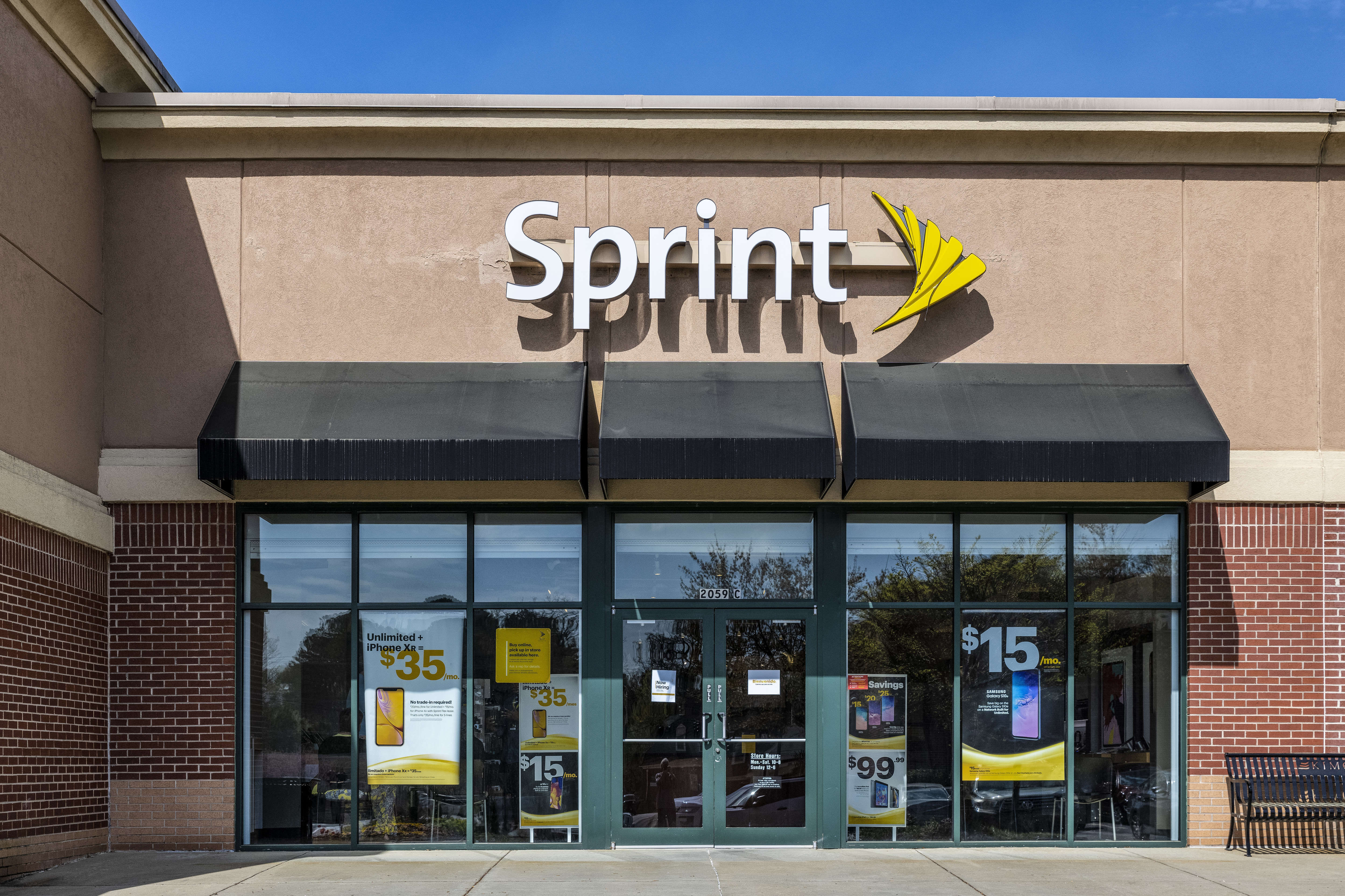 Sprint logo on the exterior of a store