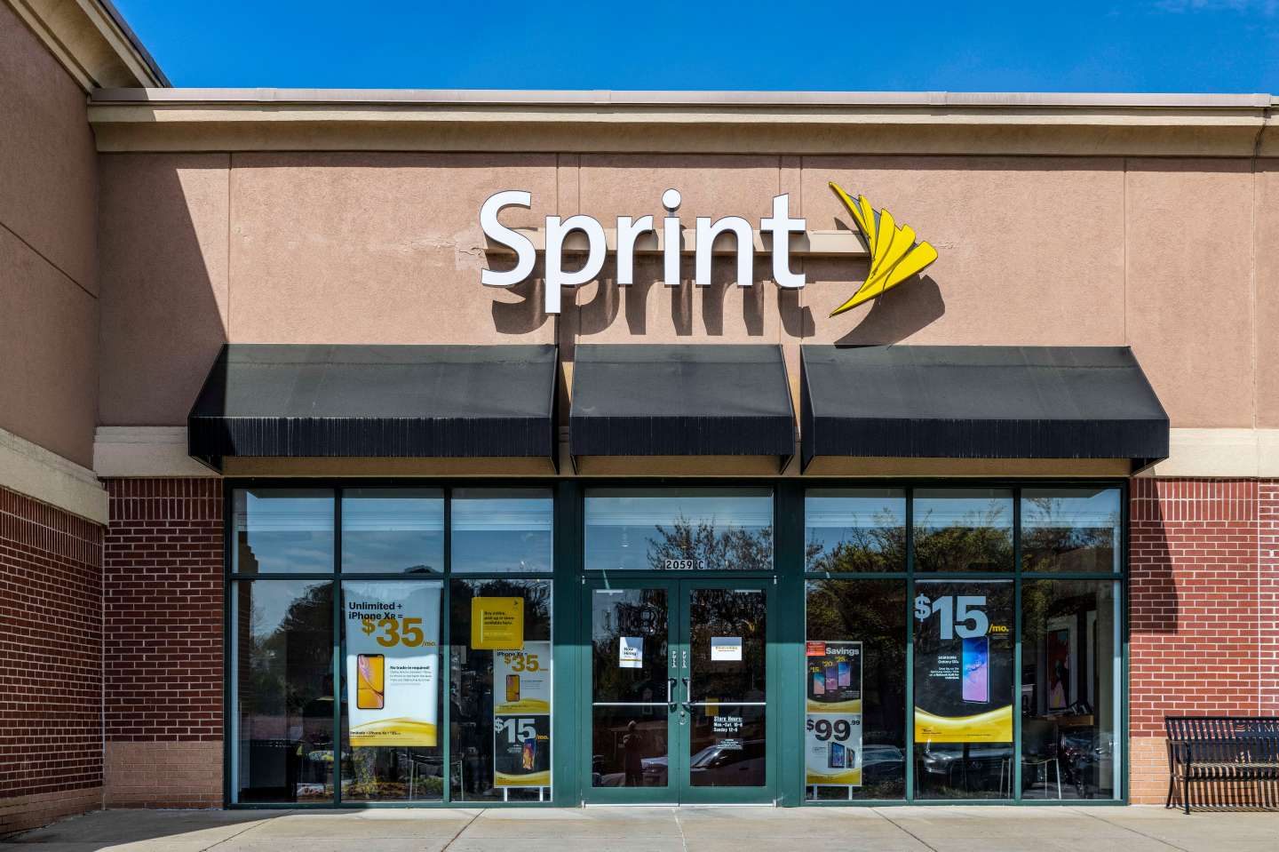 Sprint logo on the exterior of a store