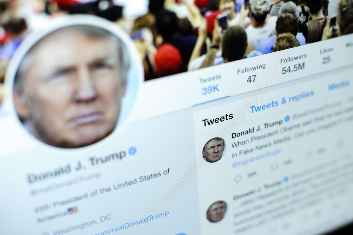 president trump on twitter