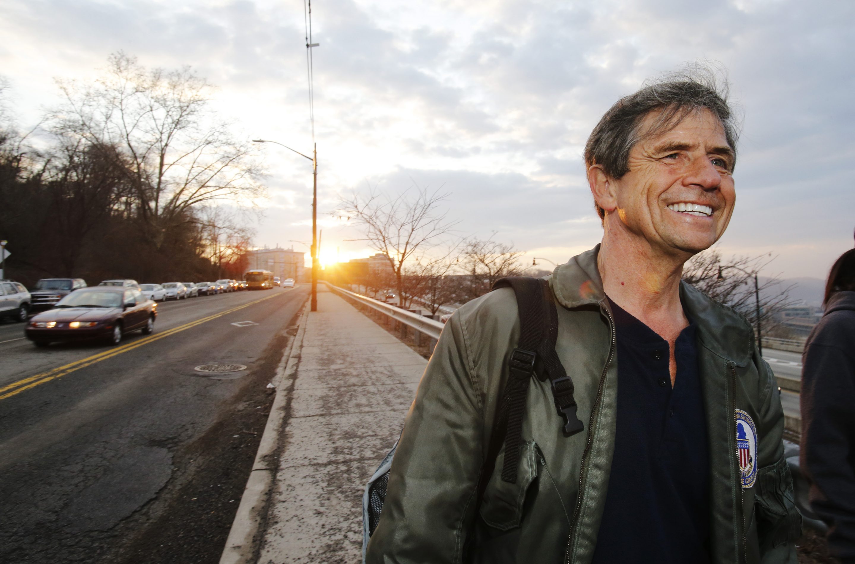 Former Pennsylvania Rep. Joe Sestak smiles on the side of the road in Pittsburgh on March 26, 2015.