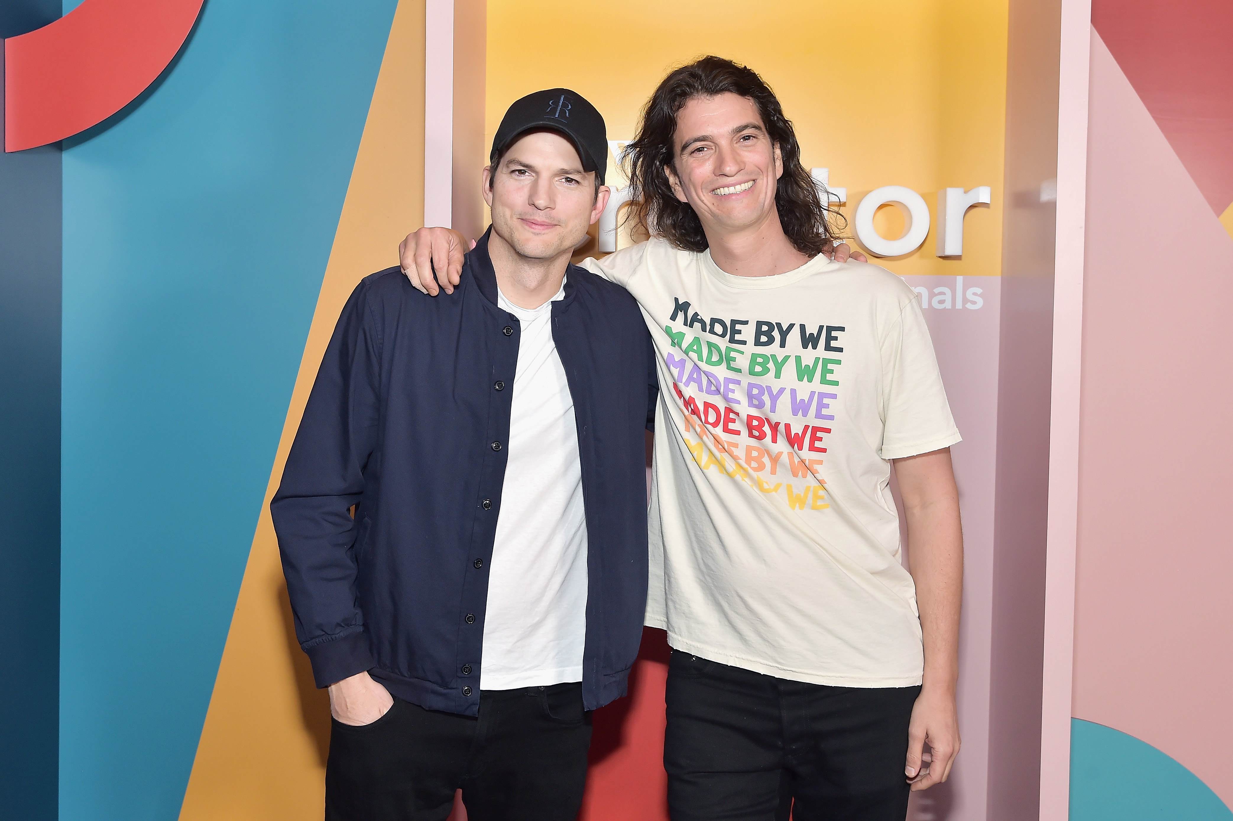 Actor and investor Ashton Kutcher and WeWork CEO Adam Neumann