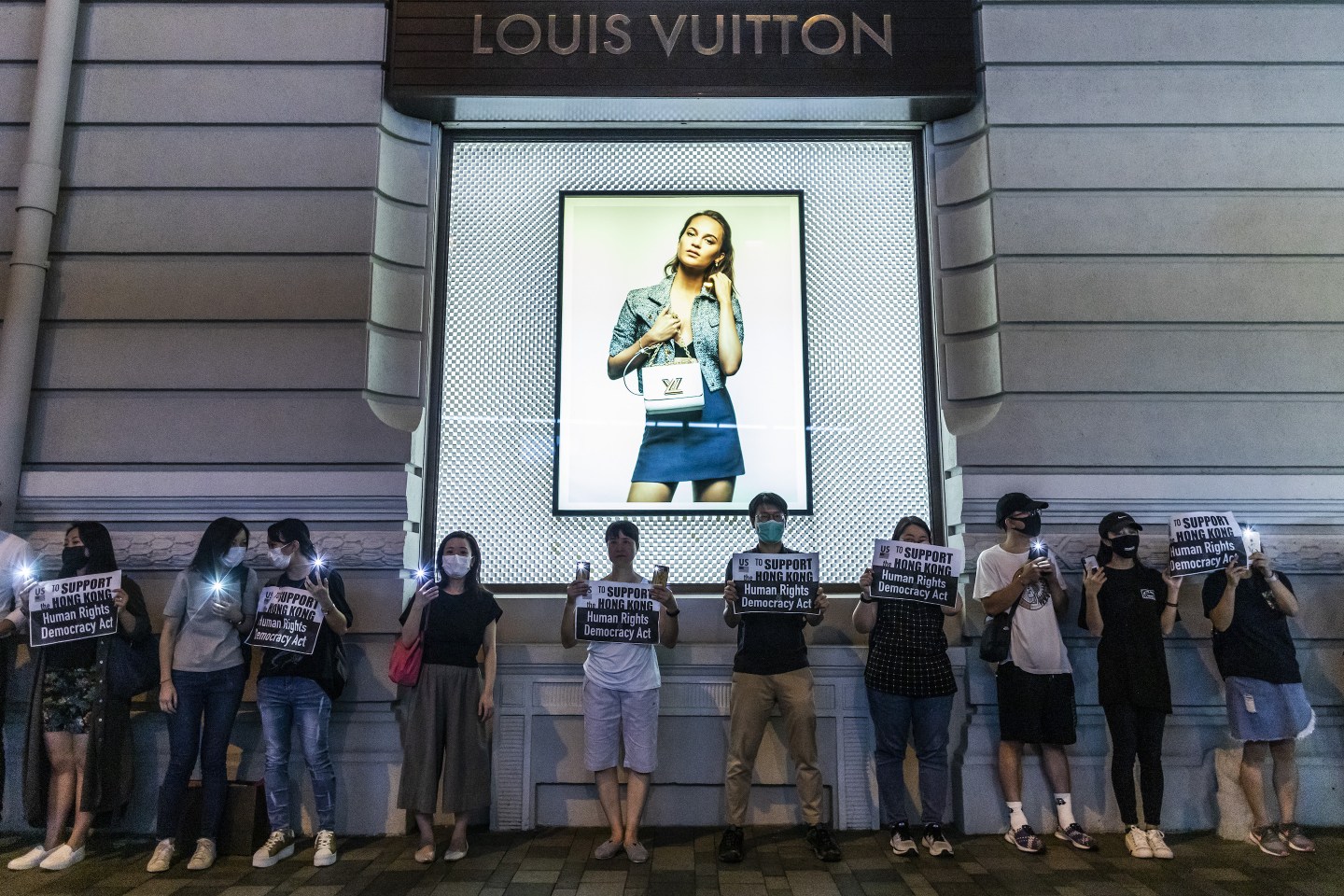 Demonstrators Form Human Chain Ahead of the 12th Weekend of Protests
