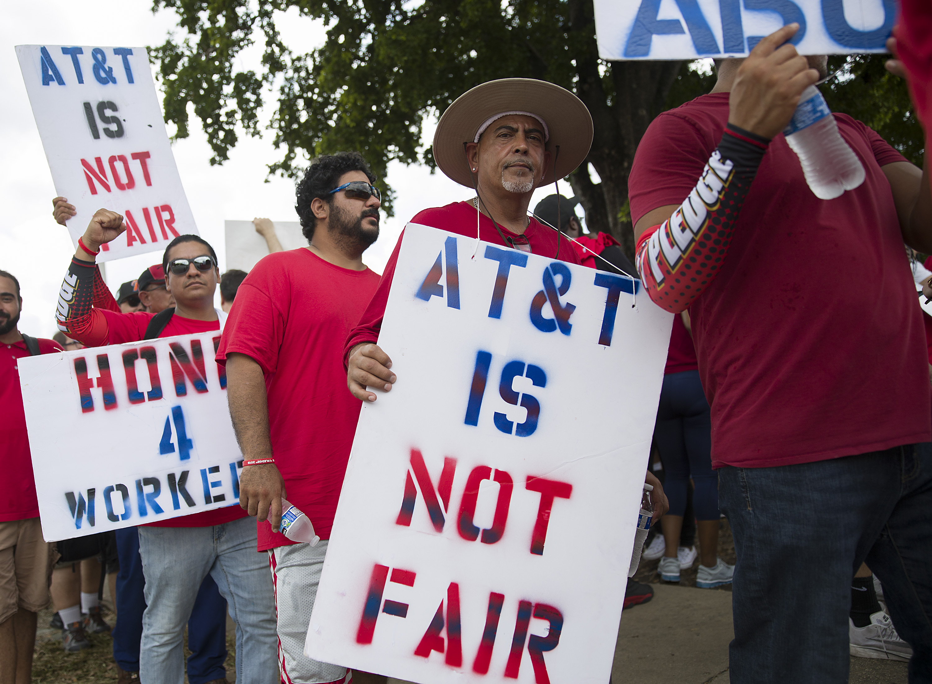 AT&T workers on strike in nine states