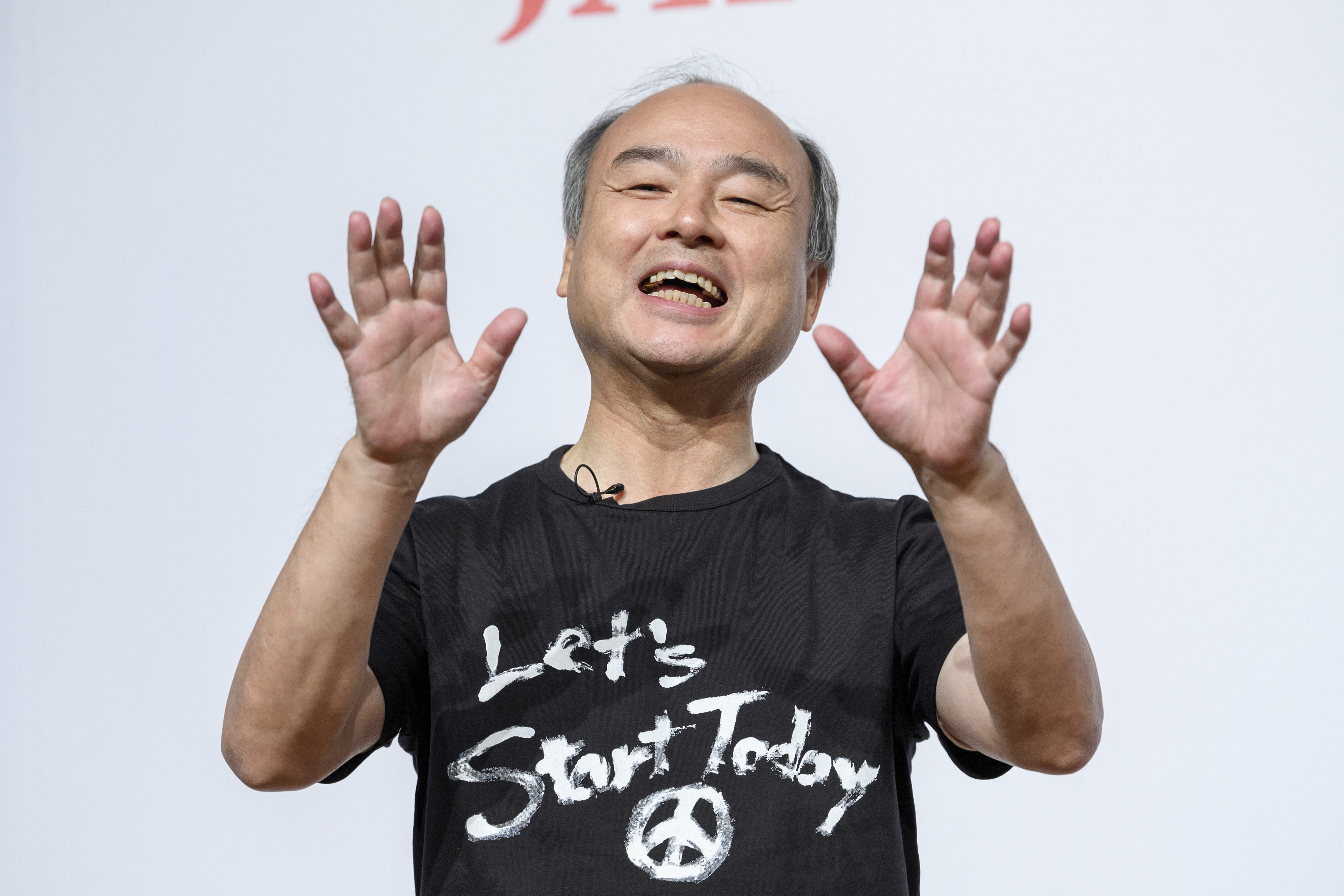 Masayoshi Son, chairman and chief executive officer of SoftBank Group Corp., speaks during a news conference in Tokyo, Japan, on Thursday, Sept. 12, 2019. Yahoo Japan Corp.s surprise plan to buy a majority stake in Zozo Inc. sent investors scrambling to pick potential winners and losers in Japans online retail and payments fields. Photographer: Akio Kon/Bloomberg via Getty Images