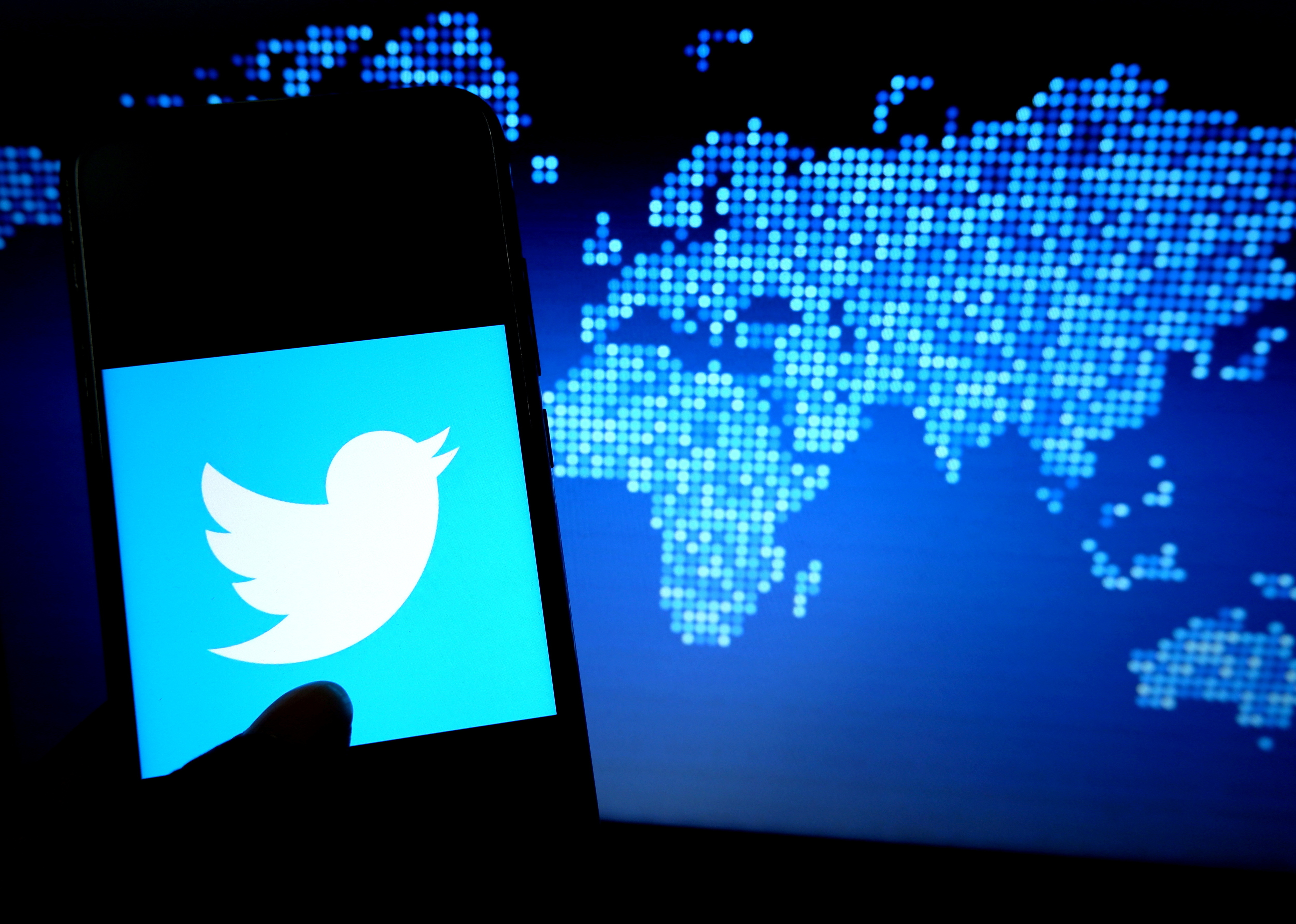 Twitter logo on smartphone