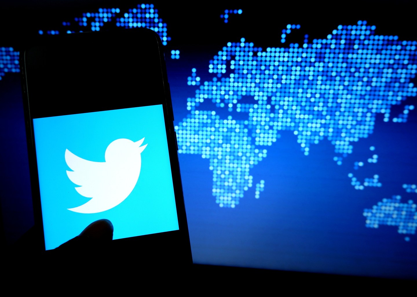 Twitter logo on smartphone
