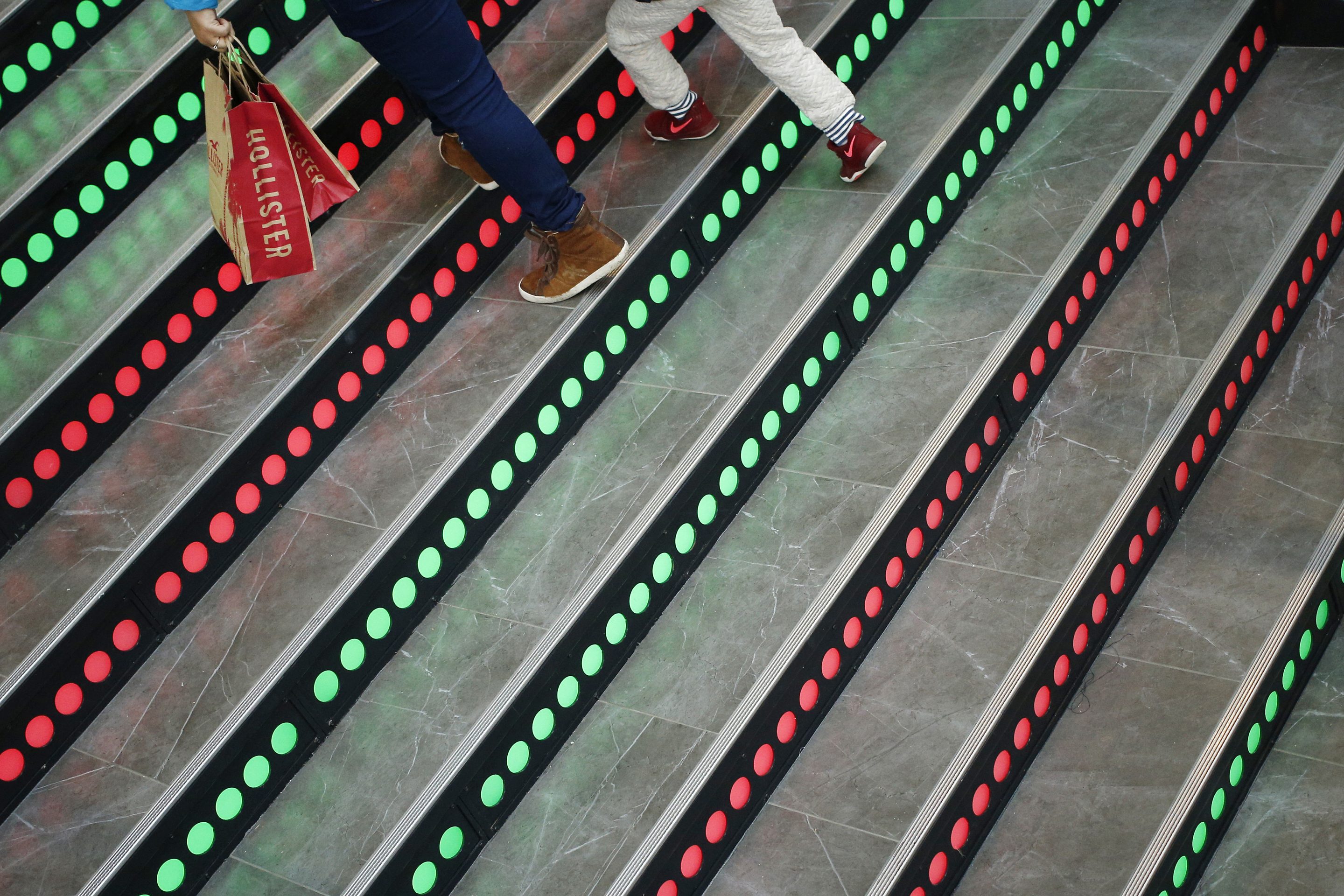 Shoppers at mall