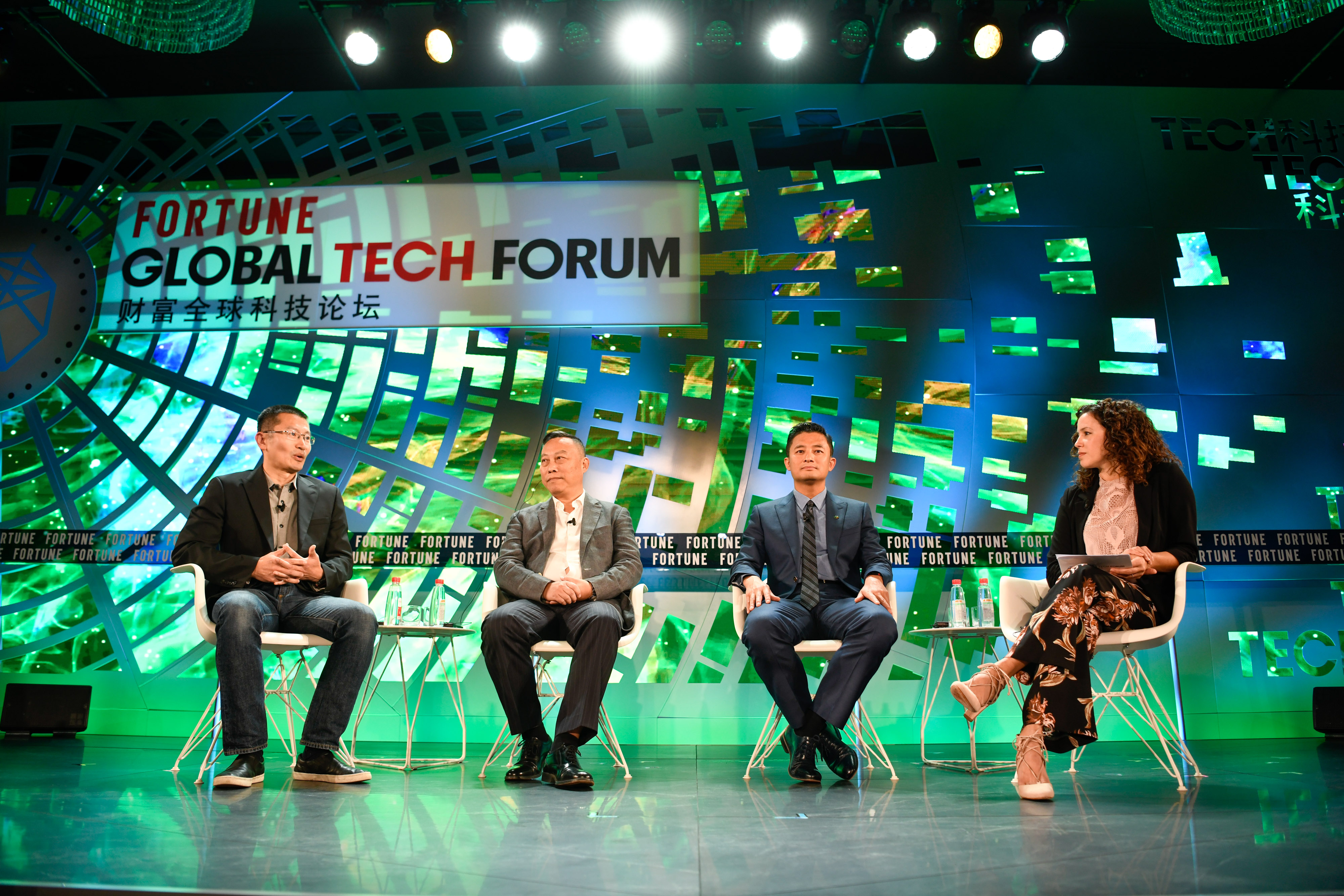 Technology is often touted as a solution to the world's environmental challenges, but is it also part of the problem?
Bai Bo, Vice Chairman, CEO and Founding Managing Partner U.S.-China Green Fund;
David Yang, Director and SVP, SF Group;
Tao Zhang, Founder, Dao Ventures and Dao Foods International discuss with Fortune Senior Writer Michal Lev-Ram on Nov. 8 2019 at the Fortune Global Tech Forum in Guangzhou, China.