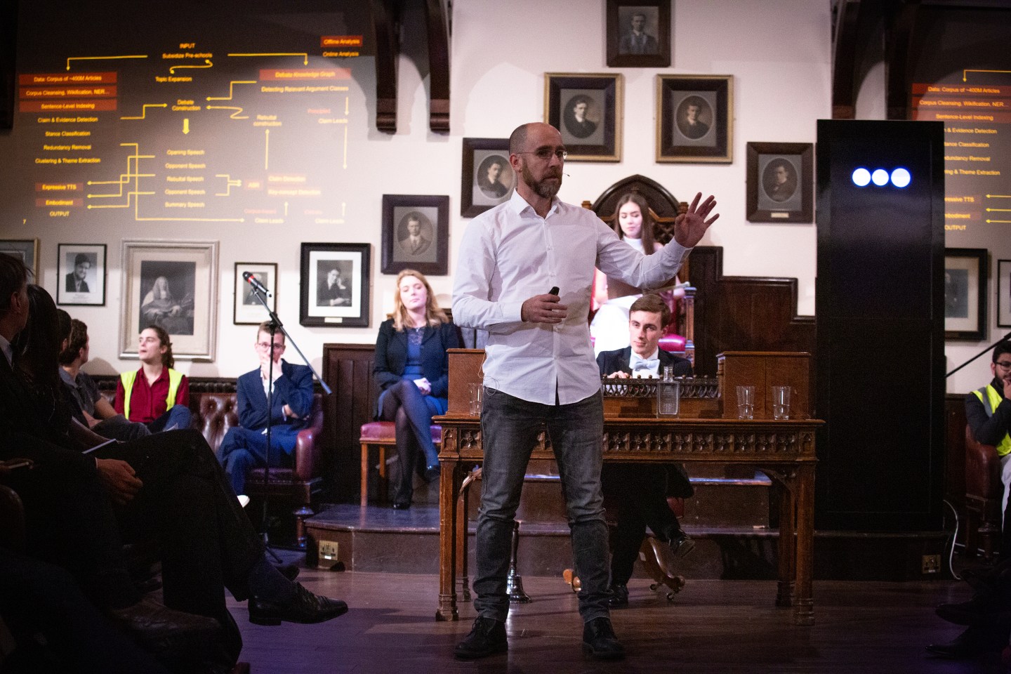 Noam Slonim, lead researcher on the company's IBM debater project, speaking at the Cambridge Union
