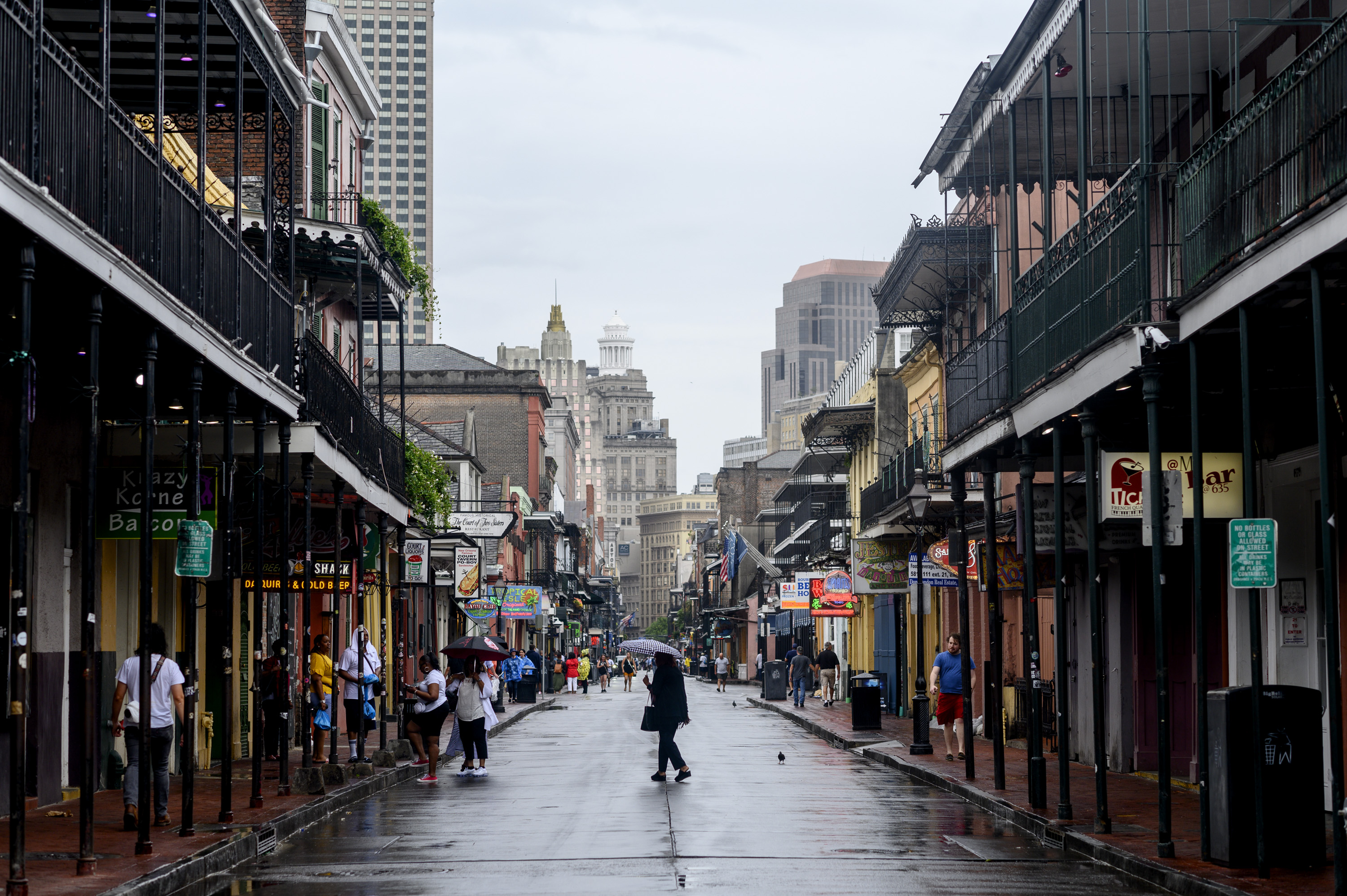 Businesses on Bourbon Street in New Orleans