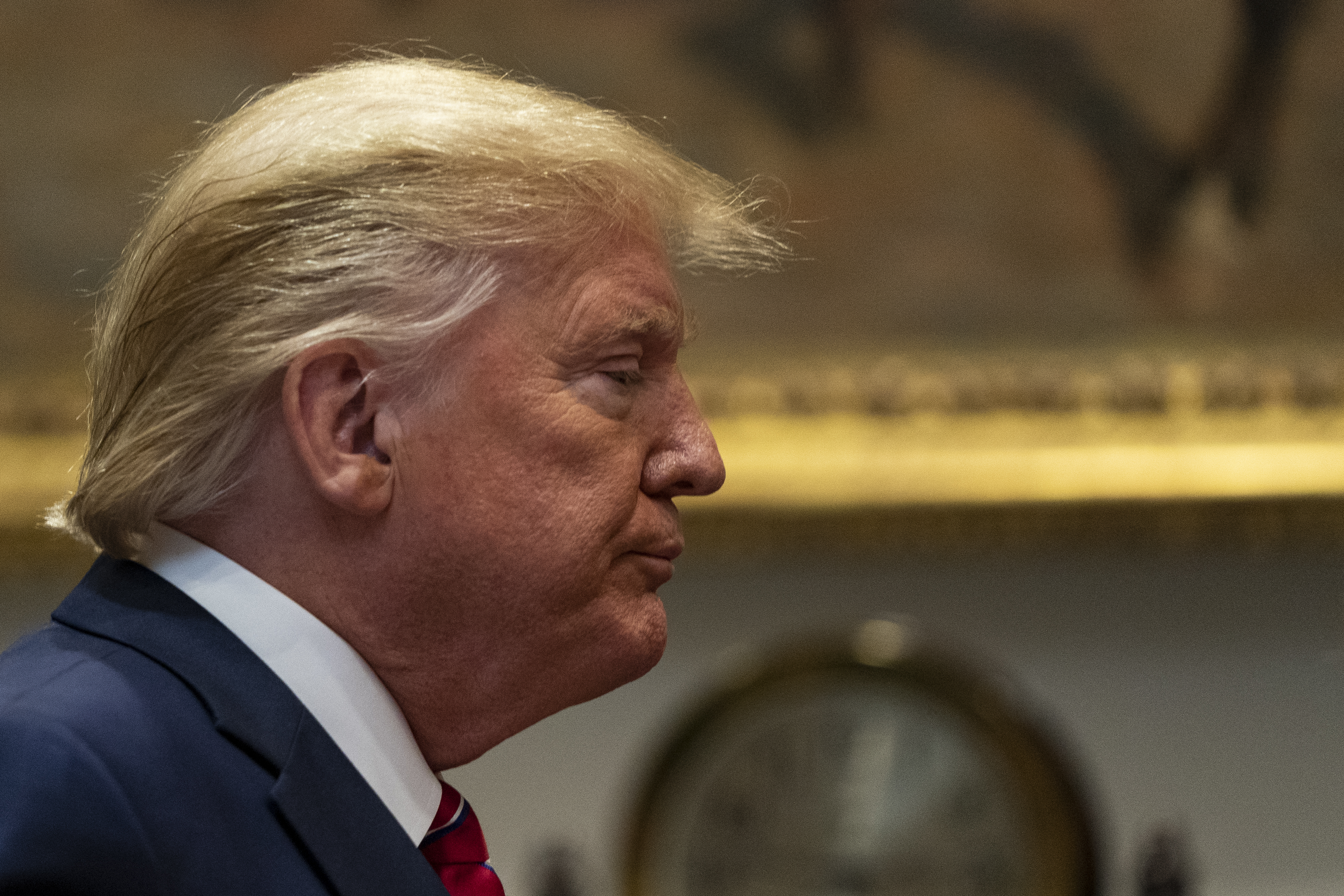 U.S. President Donald Trump departs after speaking during an event on transparency in healthcare prices in Washington, D.C., U.S., on Friday, Nov. 15, 2019. Alex Edelman/Bloomberg via Getty Images