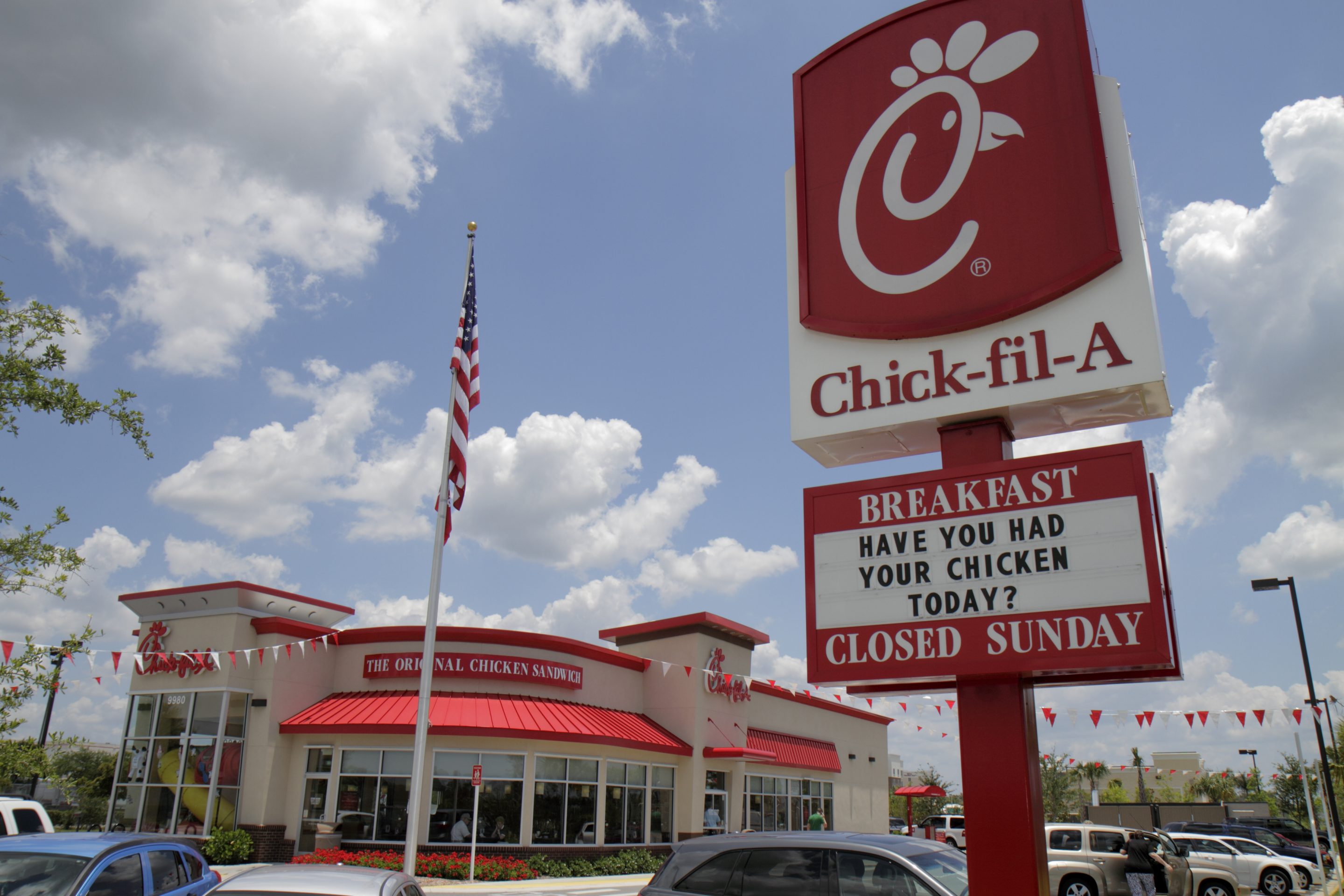 Chick-fil-A sign in Naples, Florida. (Photo by: Jeffrey Greenberg/Universal Images Group via Getty Images)