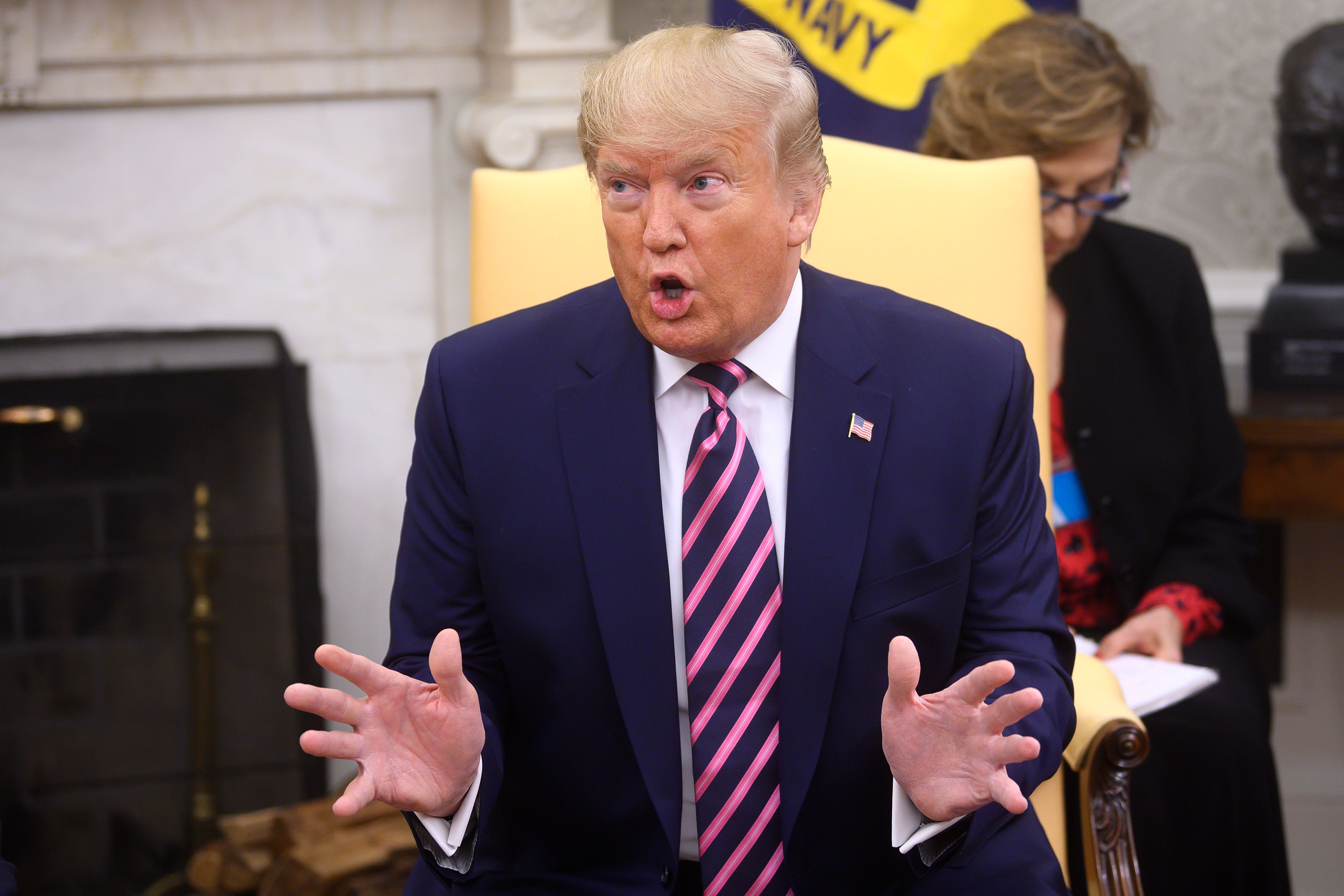 The U.S. and China struck a trade deal that will keep new tariffs from being imposed on Chinese products. In return, China promised to buy more American agricultural products. Here, US President Donald Trump speaks at the White House in Washington, DC, on December 13, 2019. (Photo by JIM WATSON / AFP) 