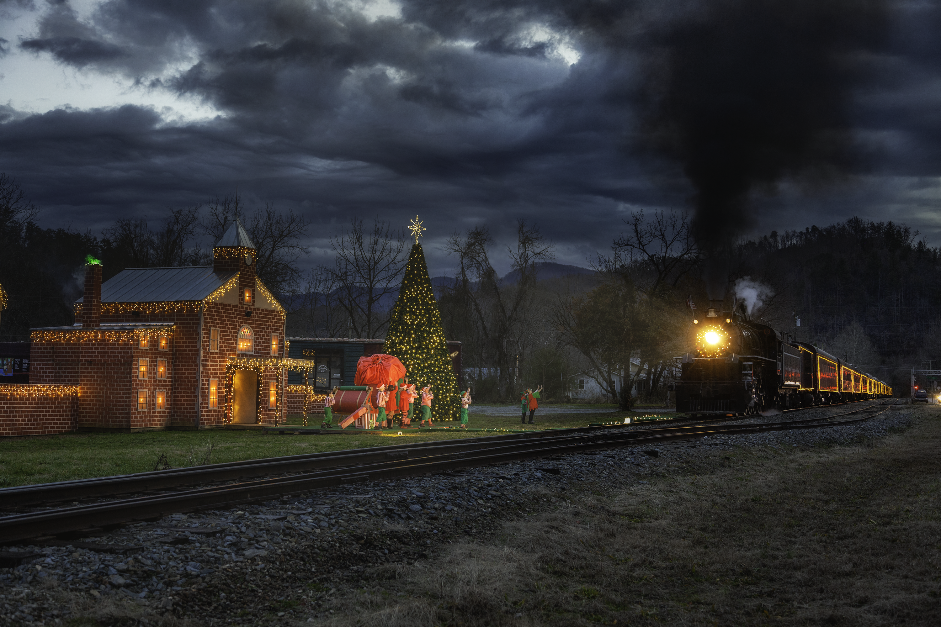 The Polar Express arriving at "The North Pole"