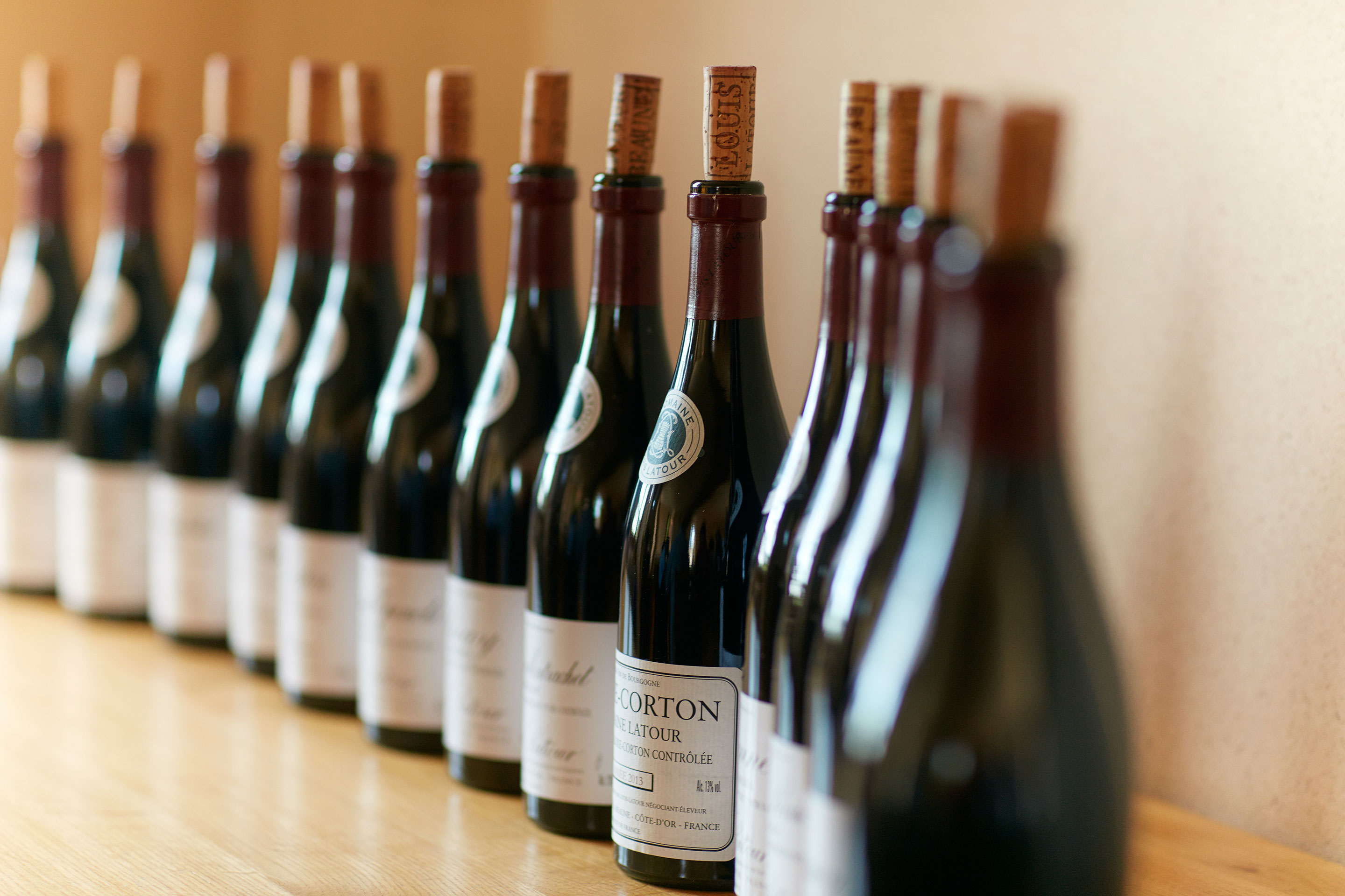 Louis Latour bottles at tasting