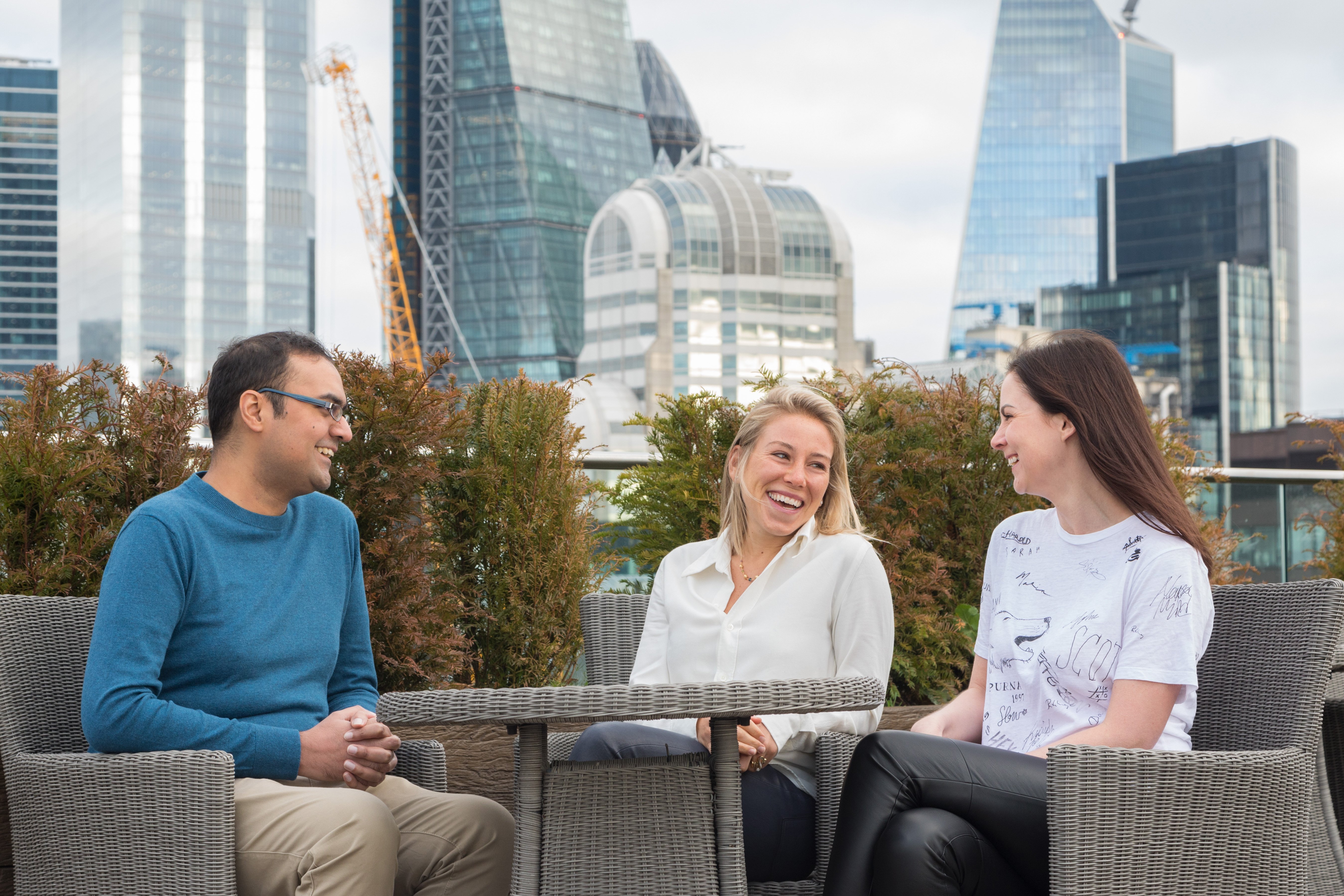 Picture of the Blossom Capital partners Imran Ghory, Ophelia Brown and Louise Samet
