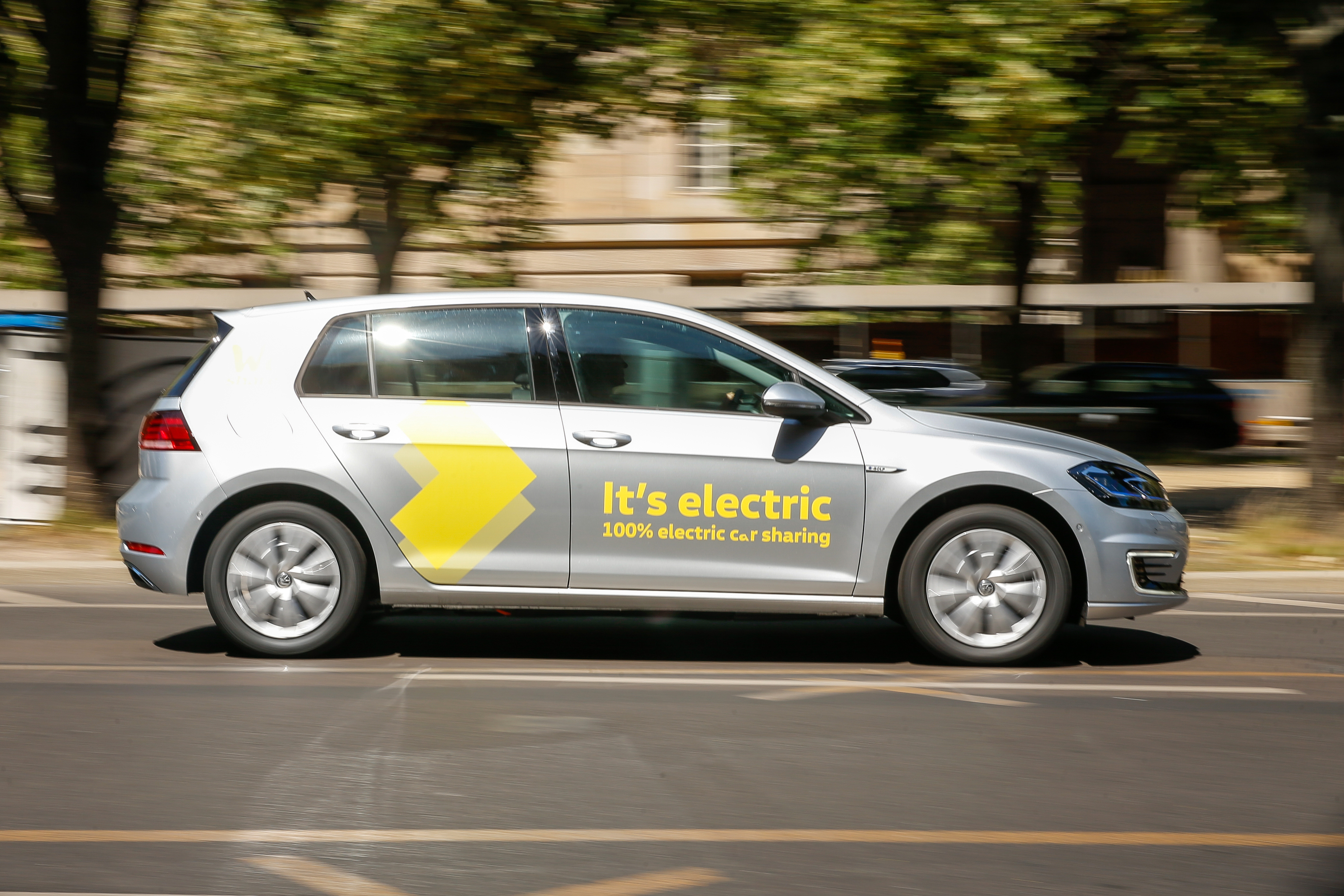 Volkswagen launched its WeShare car sharing service in Berlin in 2019, relying on a fleet of electric Golf brand vehicles. The automaker has big plans to expand WeShare in 2020. Wire photography: Gerald Matzka—Zentralbild/dpa via Getty Images.