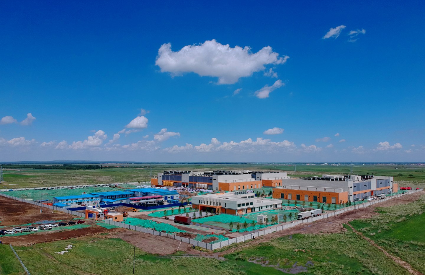 ZHANGBEI, CHINA - JUNE 28: Aerial view of a data center of China's e-commerce giant Alibaba is seen on June 28, 2019 in Zhangbei County, Hebei Province of China. Alibaba established two data centers in Hebei province to serve the cloud computing industries in northern China. (Photo by David Zhao/Visual China Group via Getty Images)