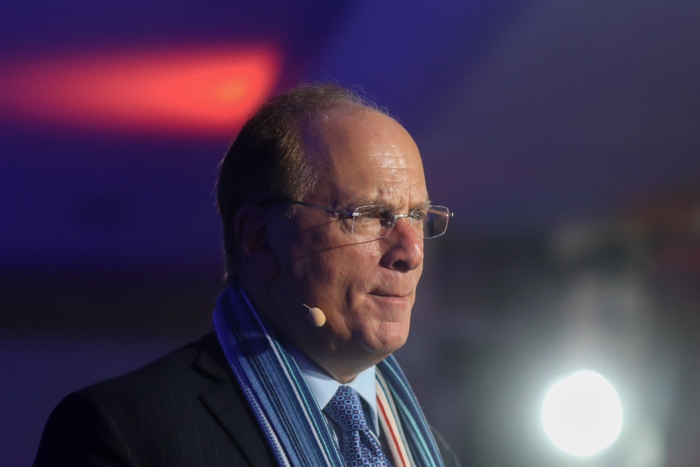 Larry Fink, chief executive officer of BlackRock Inc., speaks during a Bloomberg event on the opening day of the World Economic Forum (WEF) in Davos, Switzerland, on Tuesday, Jan. 21, 2020.
