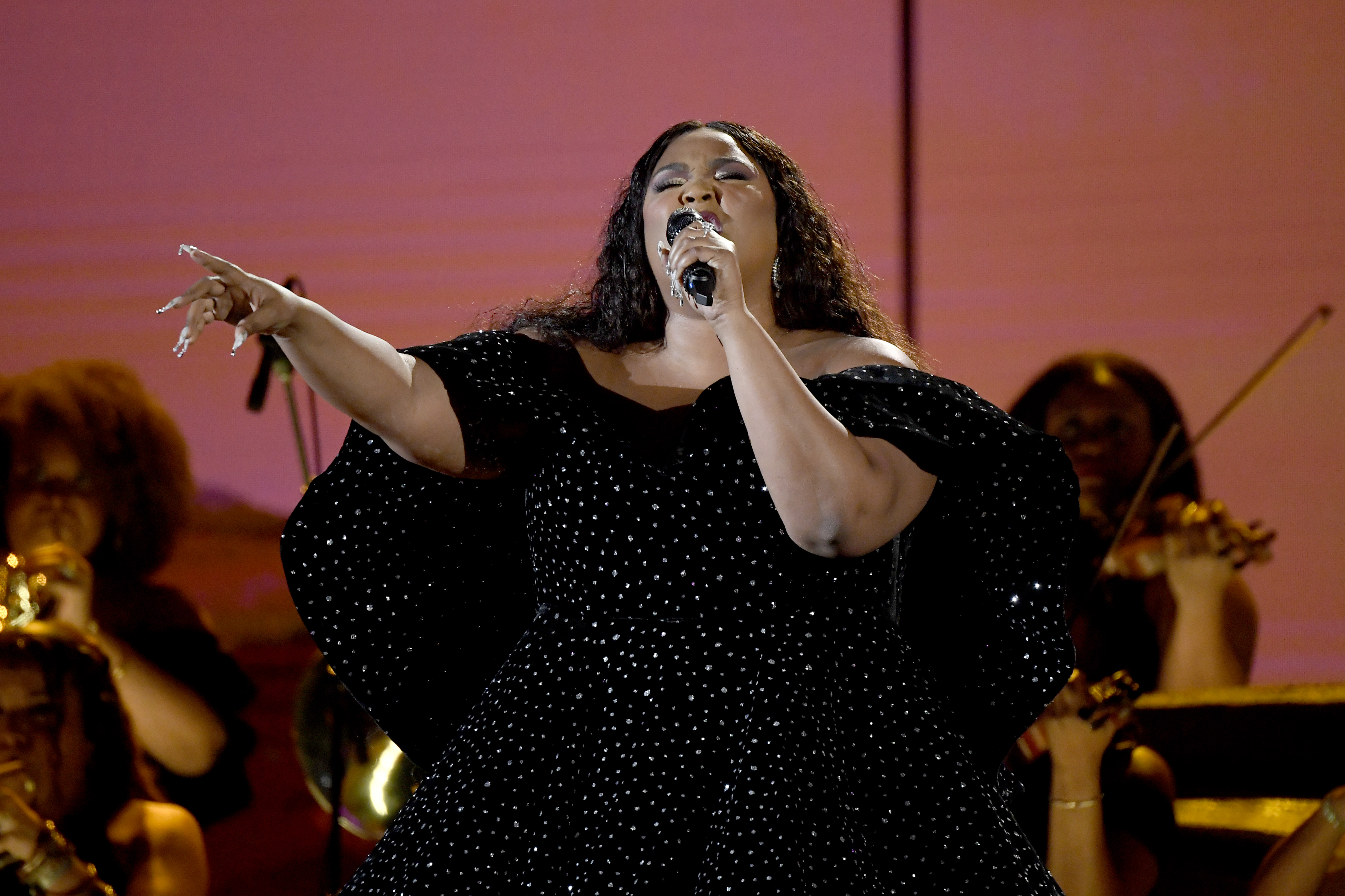 Lizzo performs onstage during the 62nd Annual GRAMMY Awards at Staples Center on January 26, 2020 in Los Angeles, California. Kevork Djansezian/Getty Images