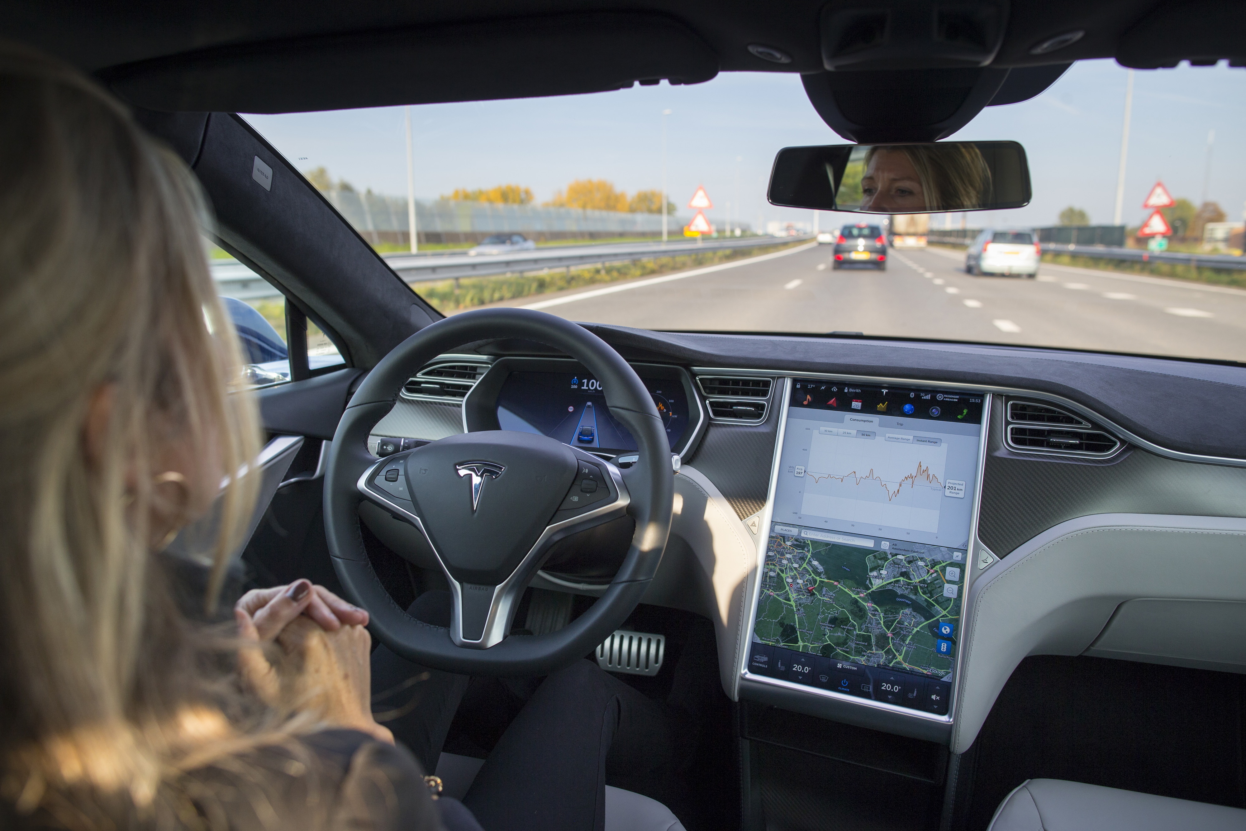 A Tesla Model S electric automobile.