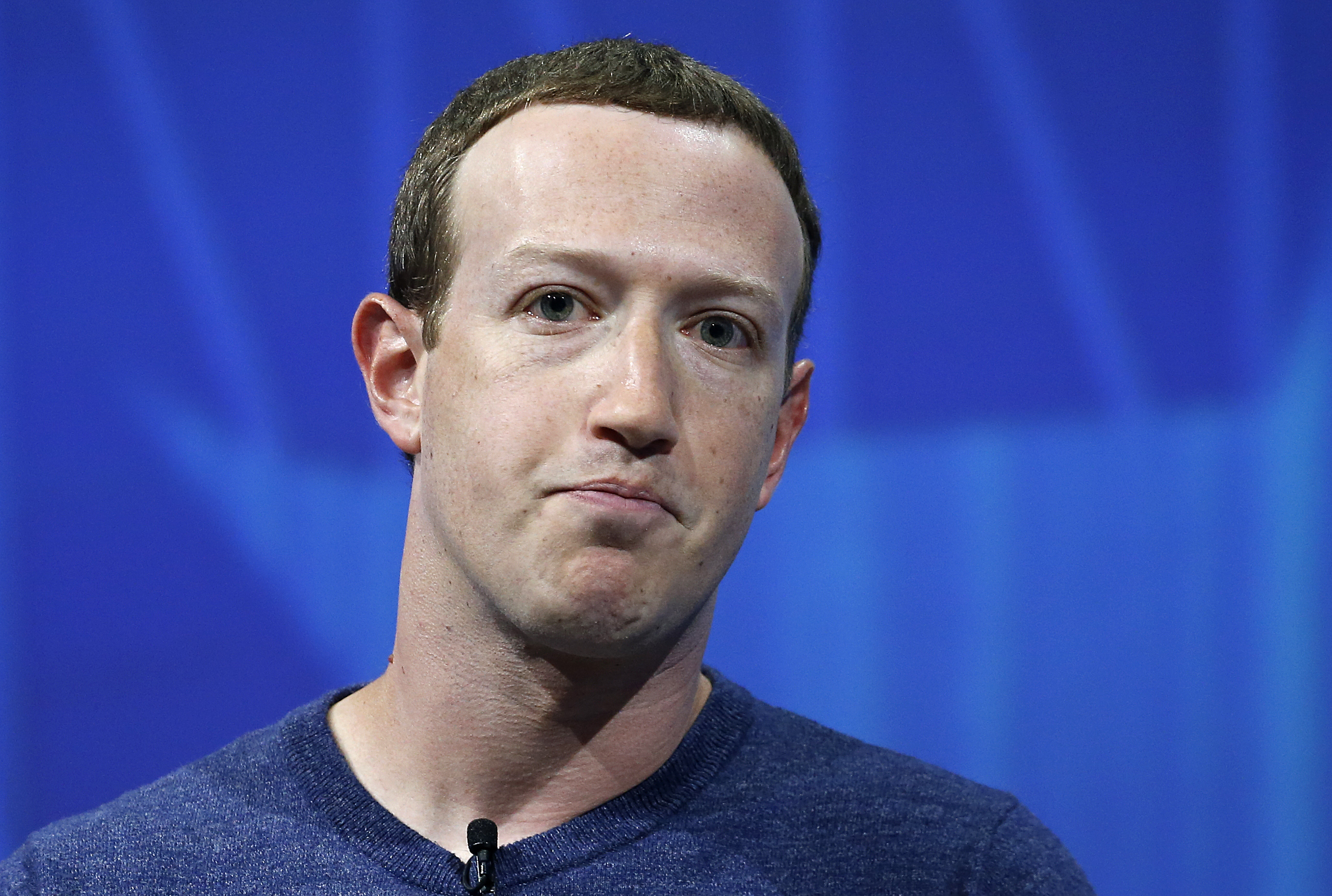 PARIS, FRANCE - MAY 24: Facebook's founder and CEO Mark Zuckerberg speaks to participants during the Viva Technologie show at Parc des Expositions Porte de Versailles on May 24, 2018 in Paris, France. Viva Technology, the new international event brings together 5,000 startups with top investors, companies to grow businesses and all players in the digital transformation who shape the future of the internet. (Photo by Chesnot/Getty Images)