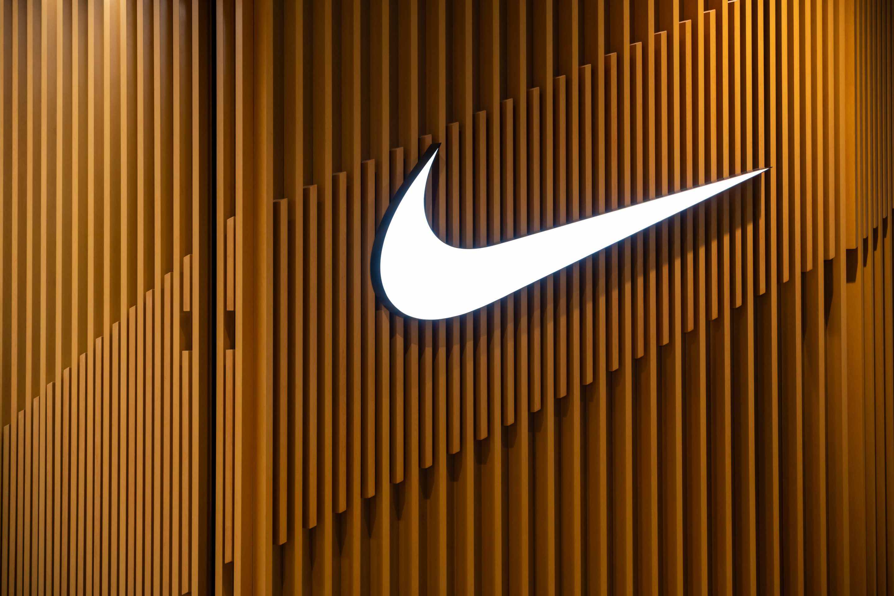 SHENZHEN, GUANGDONG, CHINA - 2019/10/05: American multinational sportswear manufacturer Nike logo seen in Shenzhen.