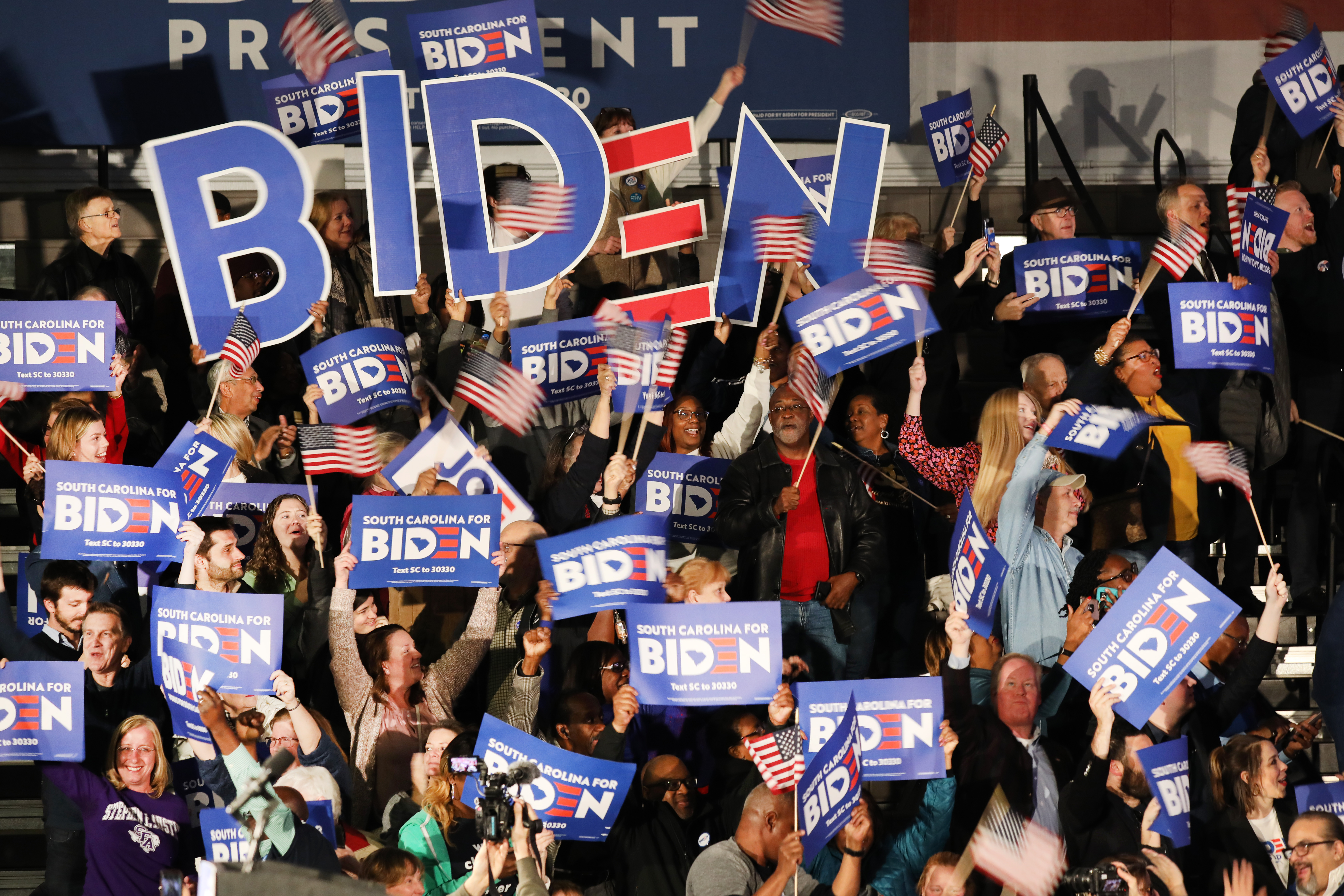 Democratic Presidential Candidate Joe Biden Holds South Carolina Primary Night Event In Columbia