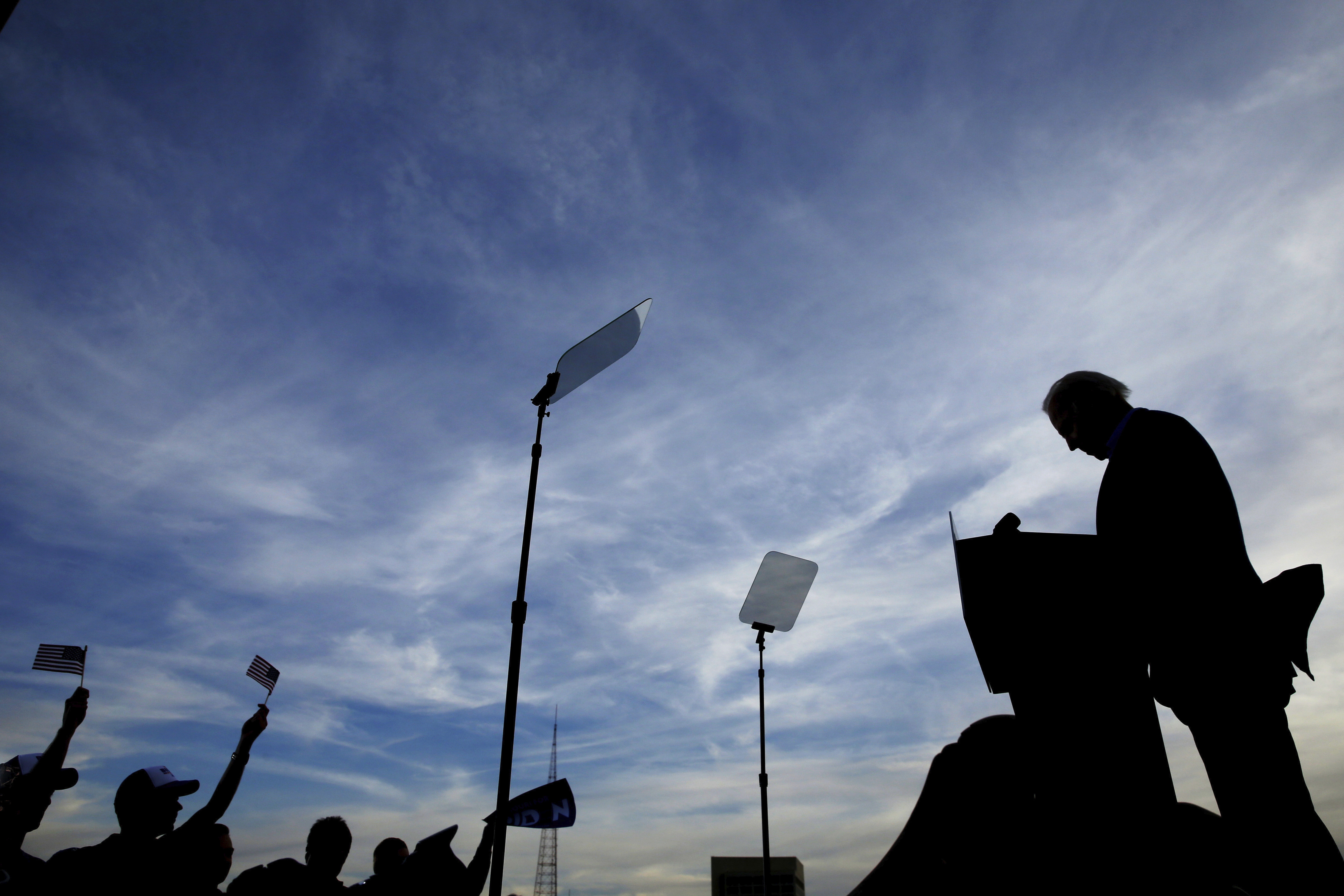 Democratic presidential candidate and former Vice President Joe Biden speaks during a campaign rally in Kansas City, Mo. White House contenders aren't typically bashful about asking for money, but as the coronavirus pandemic upends life, President Donald Trump and his likely Democratic rival, Biden, suddenly find themselves navigating perilous terrain. Charlie Riedel—AP Photo