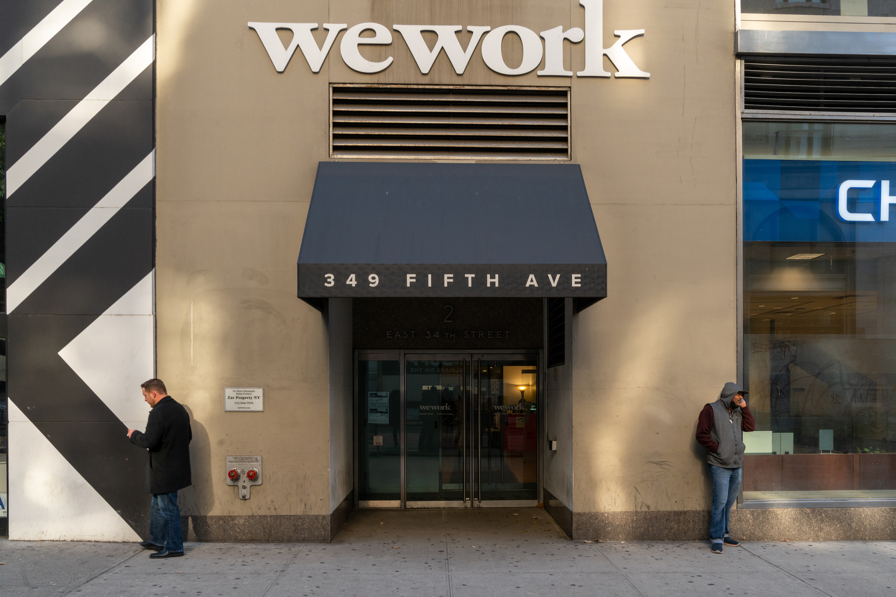 WeWork offices located at 349 Fifth Ave on Nov. 21, 2019, in New York City. WeWork is selling Meetup to AlleyCorp, days after SoftBank announced a massive asset sale. With much of the world on lockdown during the coronavirus pandemic, Meetup has pivoted to online gatherings. David Dee Delgado—Getty Images
