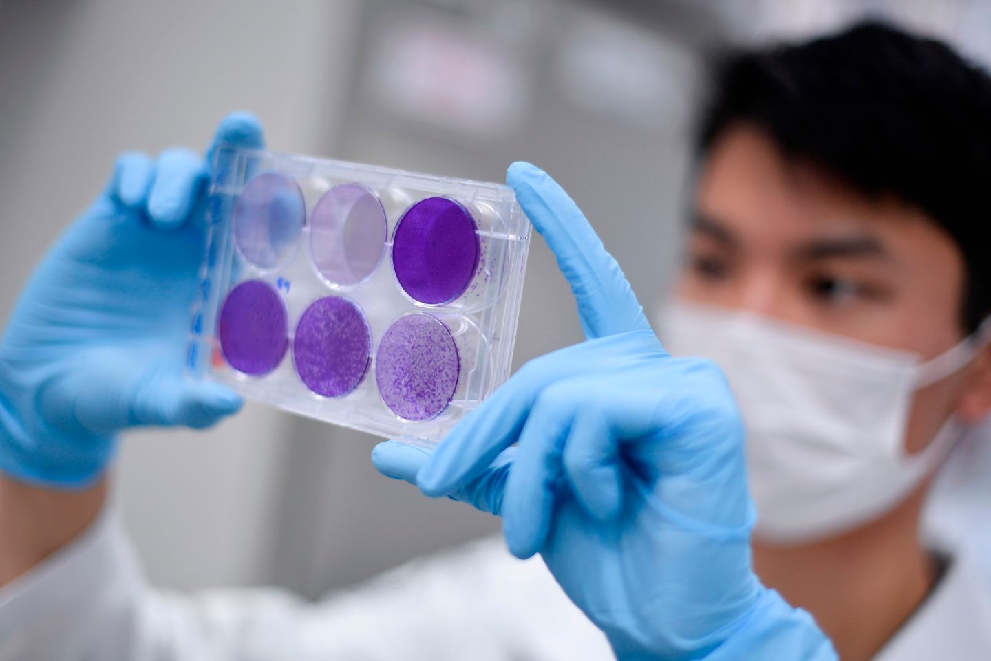 A researcher works on virus replication in order to develop a vaccine against the coronavirus COVID-19, in Belo Horizonte, state of Minas Gerais, Brazil, on March 26, 2020. - The Ministry of Health convened The Technological Vaccine Center of the Federal University of Minas Gerais laboratory to conduct research on the coronavirus COVID-19 in order to diagnose, test and develop a vaccine. (Photo by Douglas MAGNO / AFP) (Photo by DOUGLAS MAGNO/AFP via Getty Images)