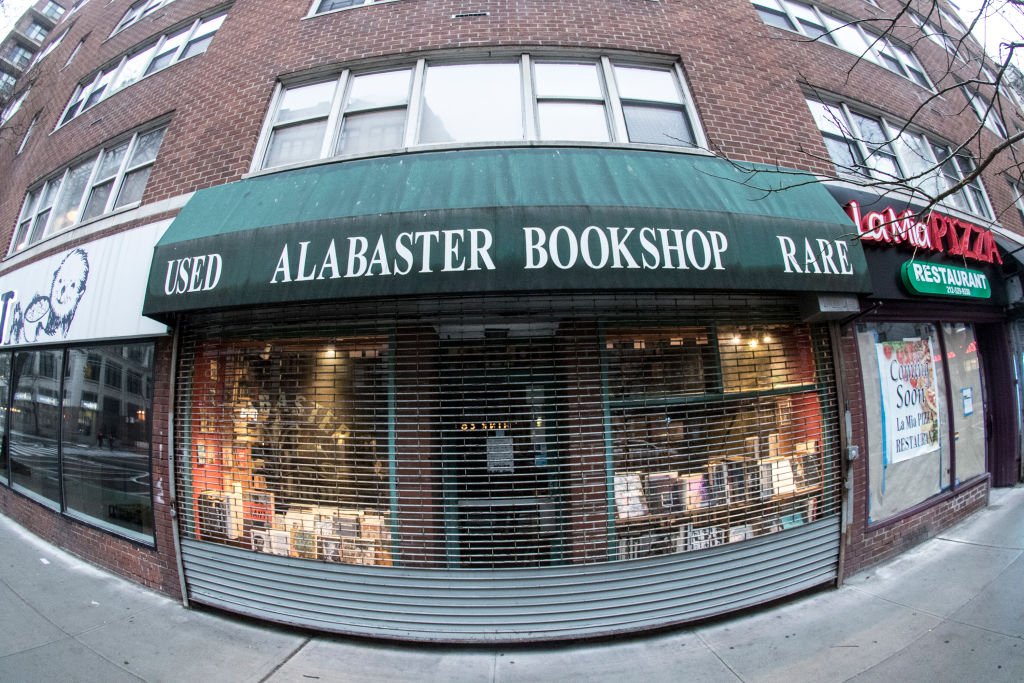 NEW YORK, NY - March 29: MANDATORY CREDIT Bill Tompkins/Getty Images Book shop closed due to the coronavirus COVID-19 pandemic on March 29, 2020 in New York City. (Photo by Bill Tompkins/Getty Images)