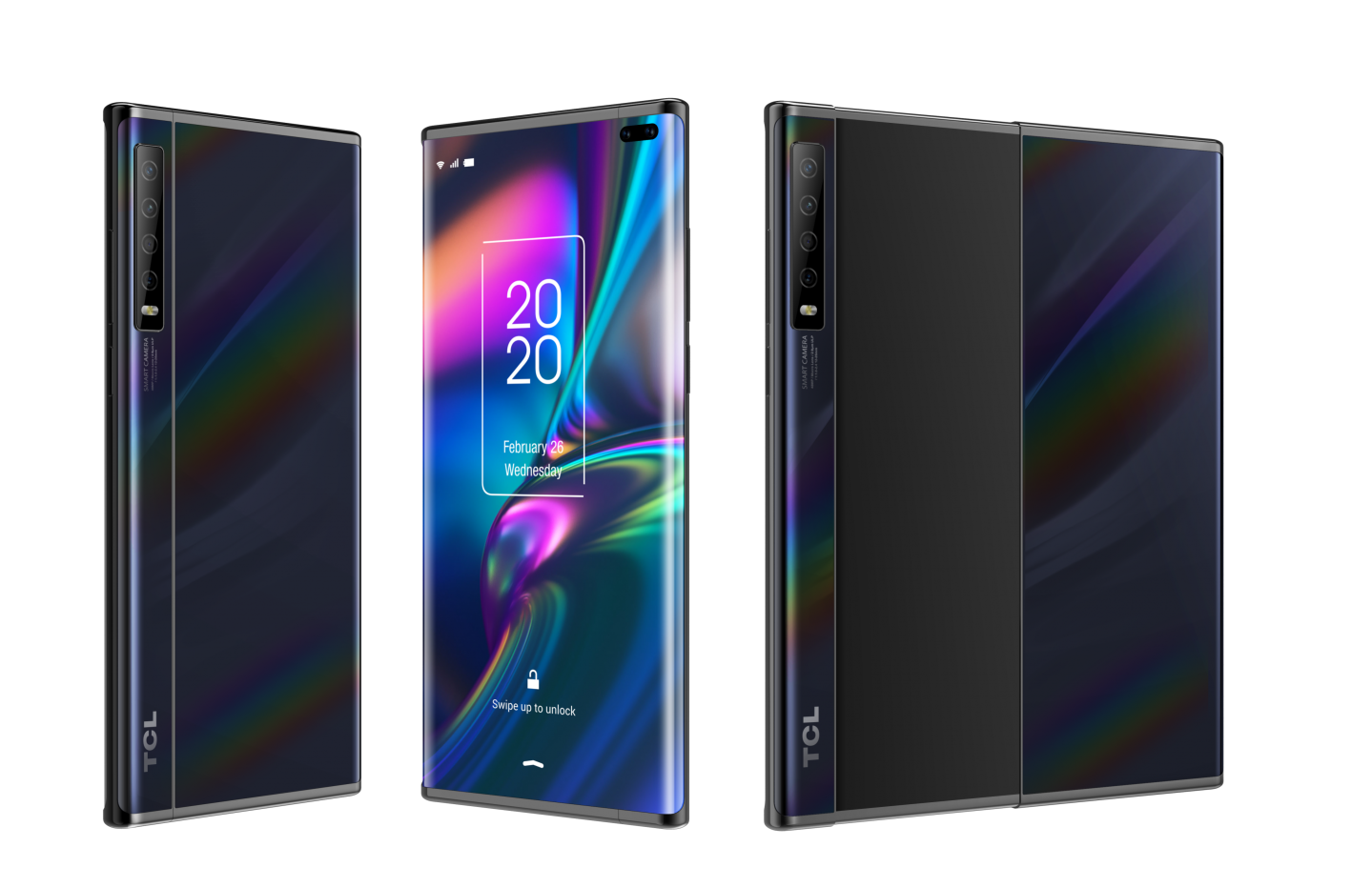 unrolling phone screen from TCL
