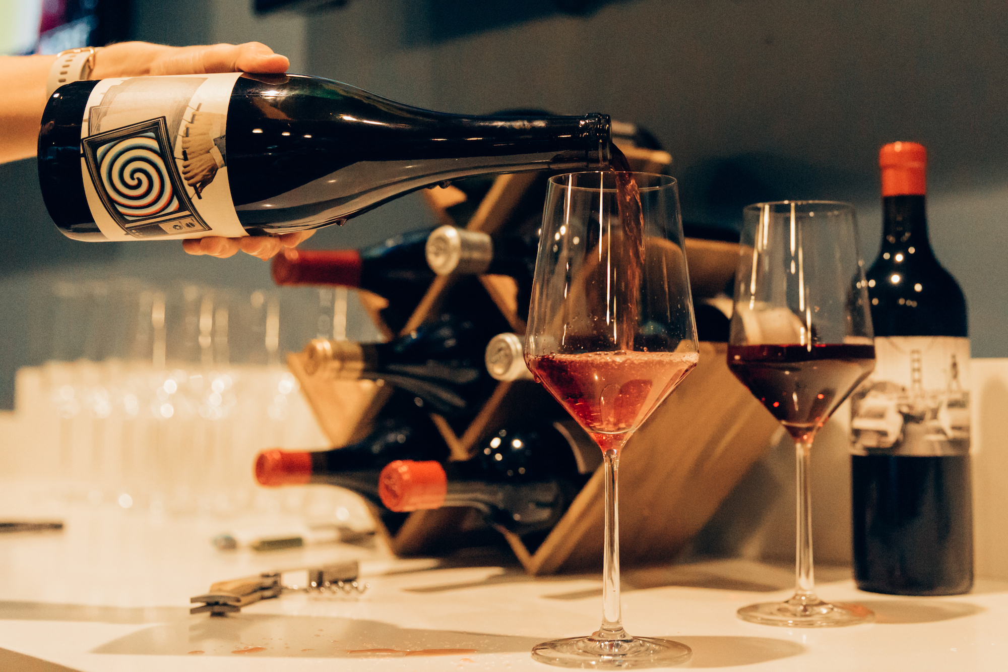 Tank Garage pours many of its eclectic wines at its 'Lubrication Bar' in Calistoga, Calif.