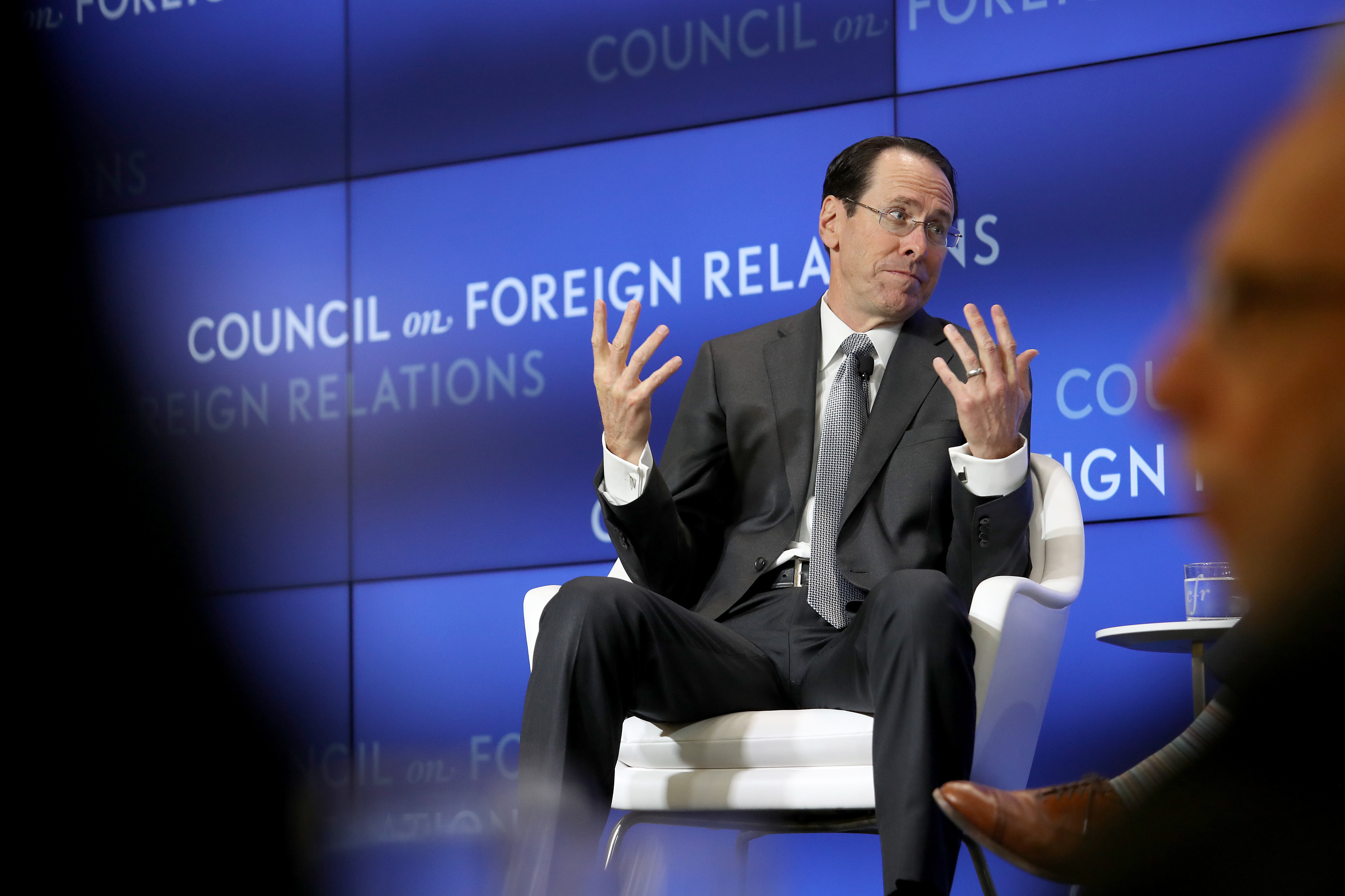 WASHINGTON, DC - SEPTEMBER 18: Randall Stephenson, chairman and CEO of AT&T Inc., speaks at the Council on Foreign Relations September 18, 2019 in Washington, DC. Stephenson spoke as part of the CFR Speaker Series. (Photo by Win McNamee/Getty Images)