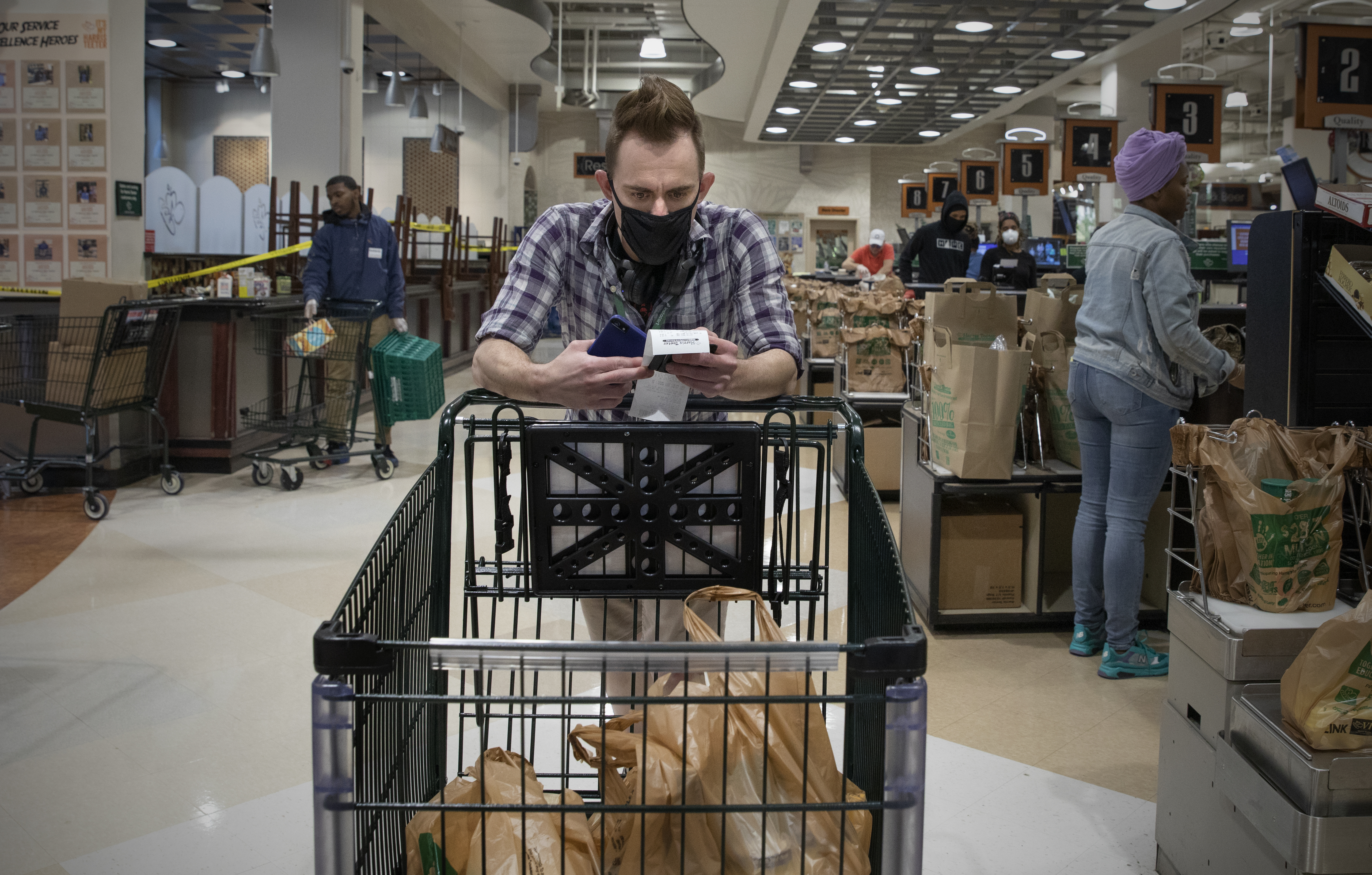 An Instacart shopper in the coronavirus era.  