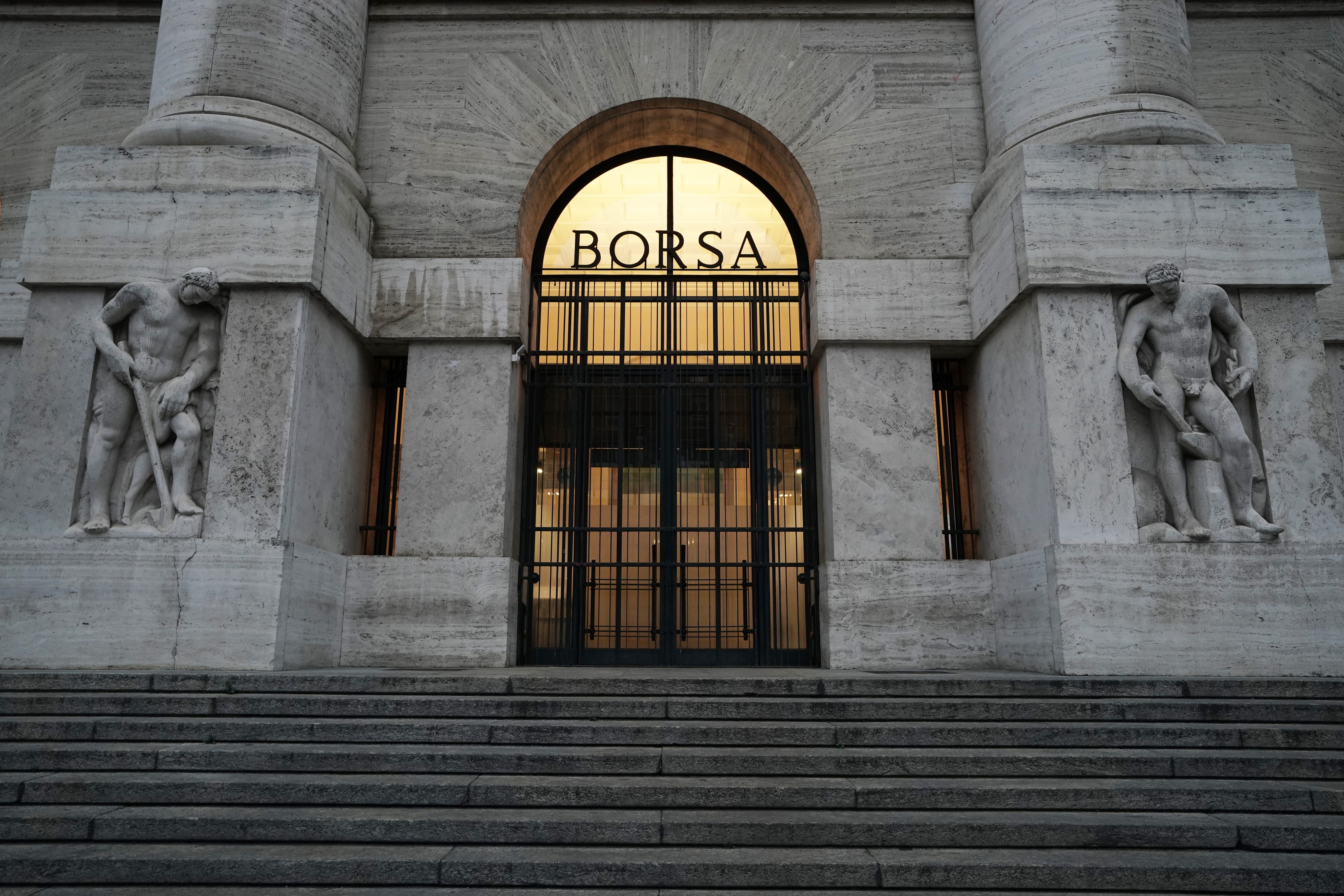 MILAN, ITALY - MARCH 12: A general view of the Milan Stock Exchange on March 12, 2020 in Milan, Italy. The Italian Government has strengthened up its quarantine rules, shutting all commercial activities except for pharmacies, food shops, gas stations, tobacco stores and news kiosks in a bid to stop the spread of the novel coronavirus. (Photo by Vittorio Zunino Celotto/Getty Images)