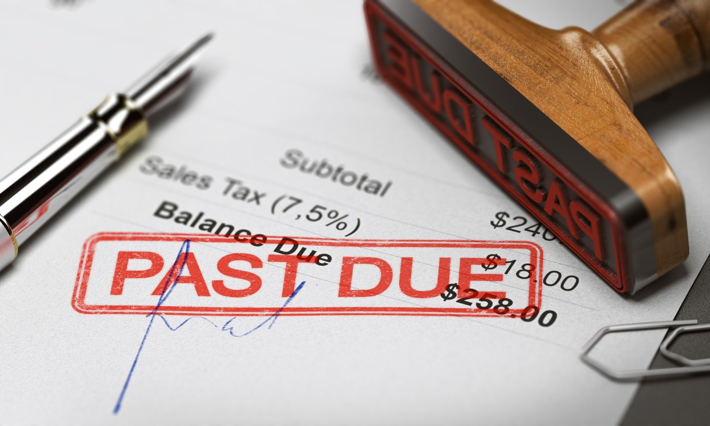 Photo of an invoice stamped "Past Due"