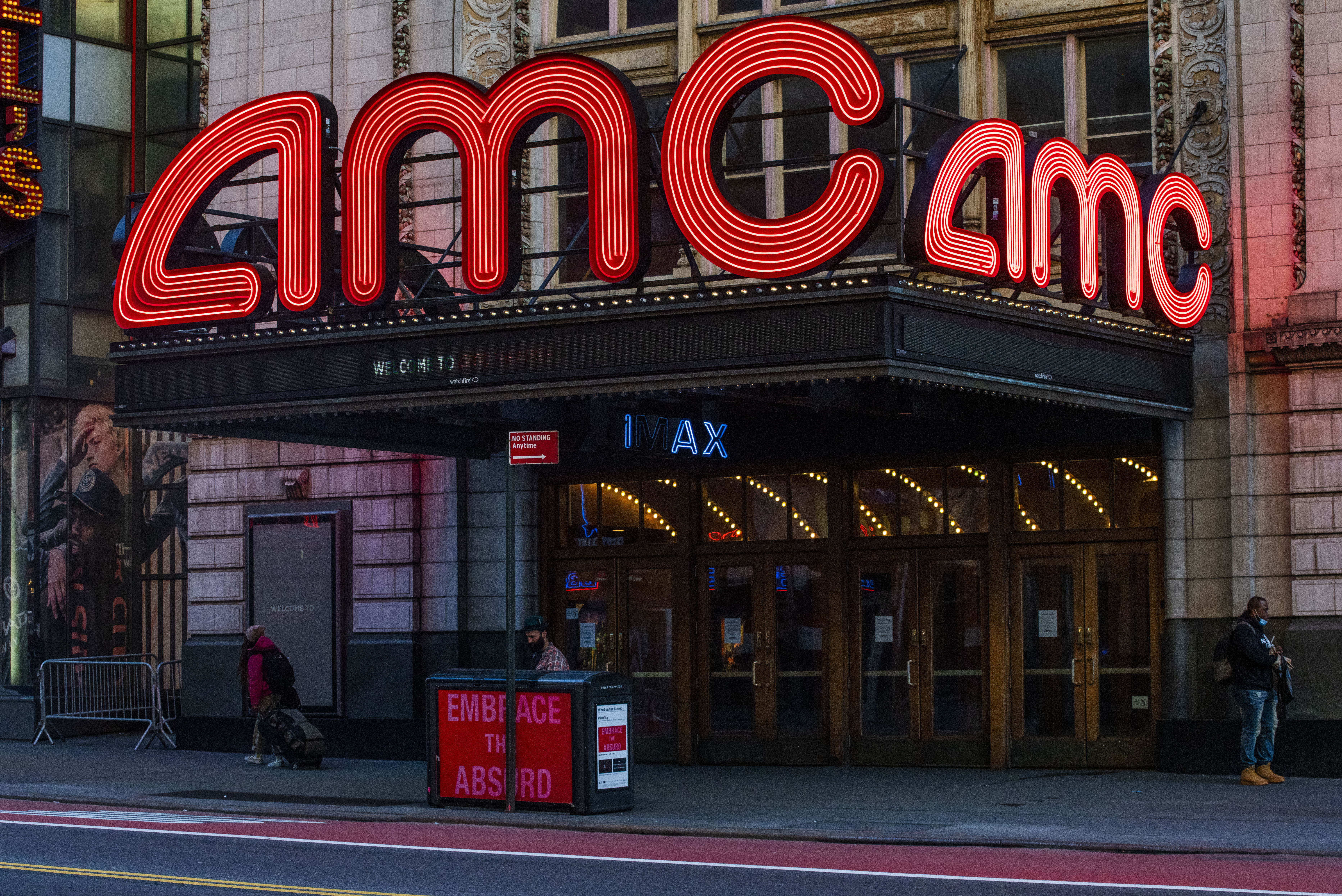 An AMC Theater in Times Square is closed for business on Friday, March 2020 in New York City.