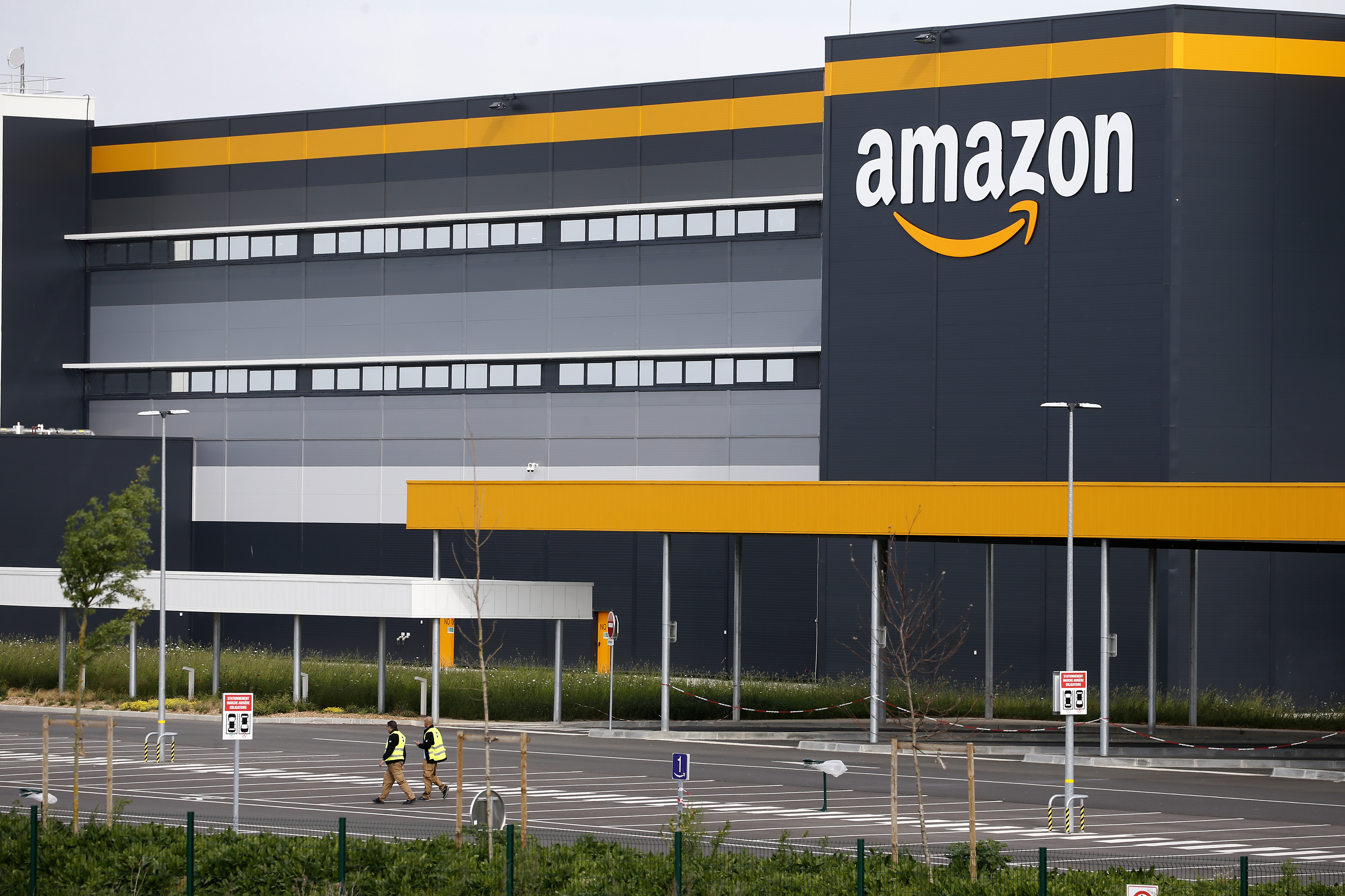 An Amazon logistics center in Bretigny-sur-Orge, France in April 2020.