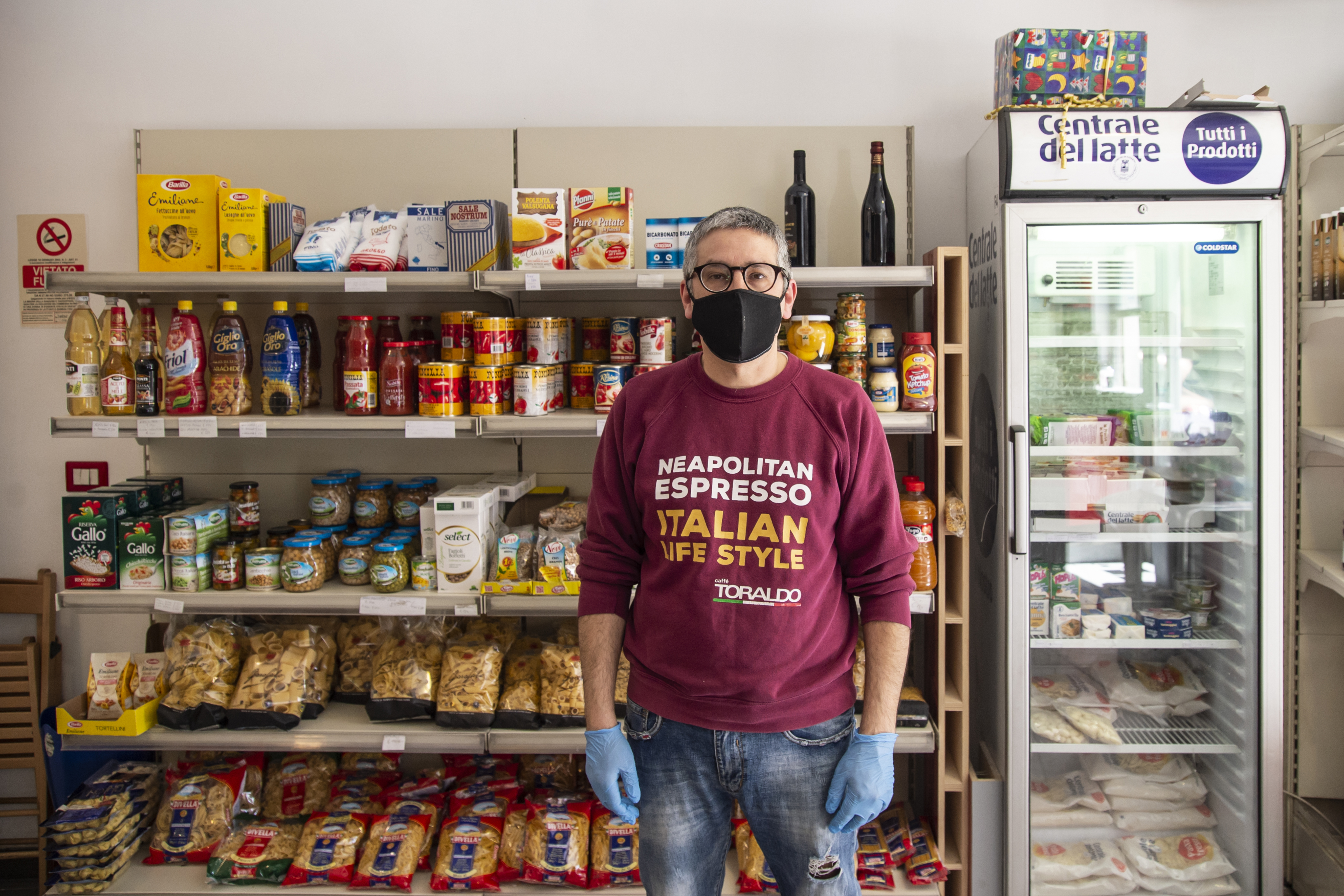 SALERNO, ITALY - MAY 04: A butcher posing inside his shop during the covid-19 crisis on May 04, 2020 in Salerno, Italy. Italy was the first country to impose a nationwide lockdown to stem the transmission of the Coronavirus (Covid-19), and its restaurants, theaters and many other businesses remain closed. (Photo by Ivan Romano/Getty Images)