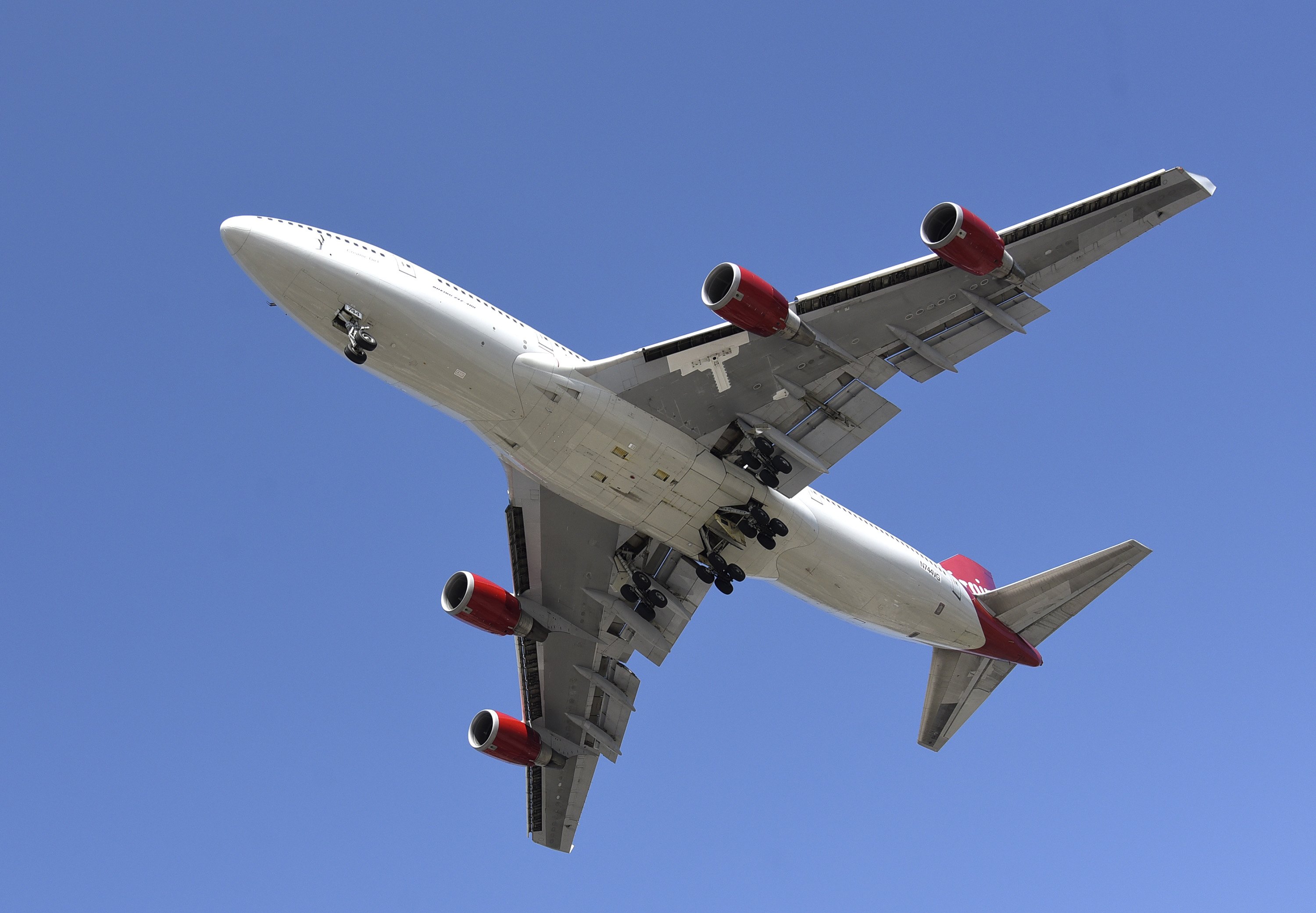 A Virgin Orbit 747-400 aircraft named 'Cosmic Girl'