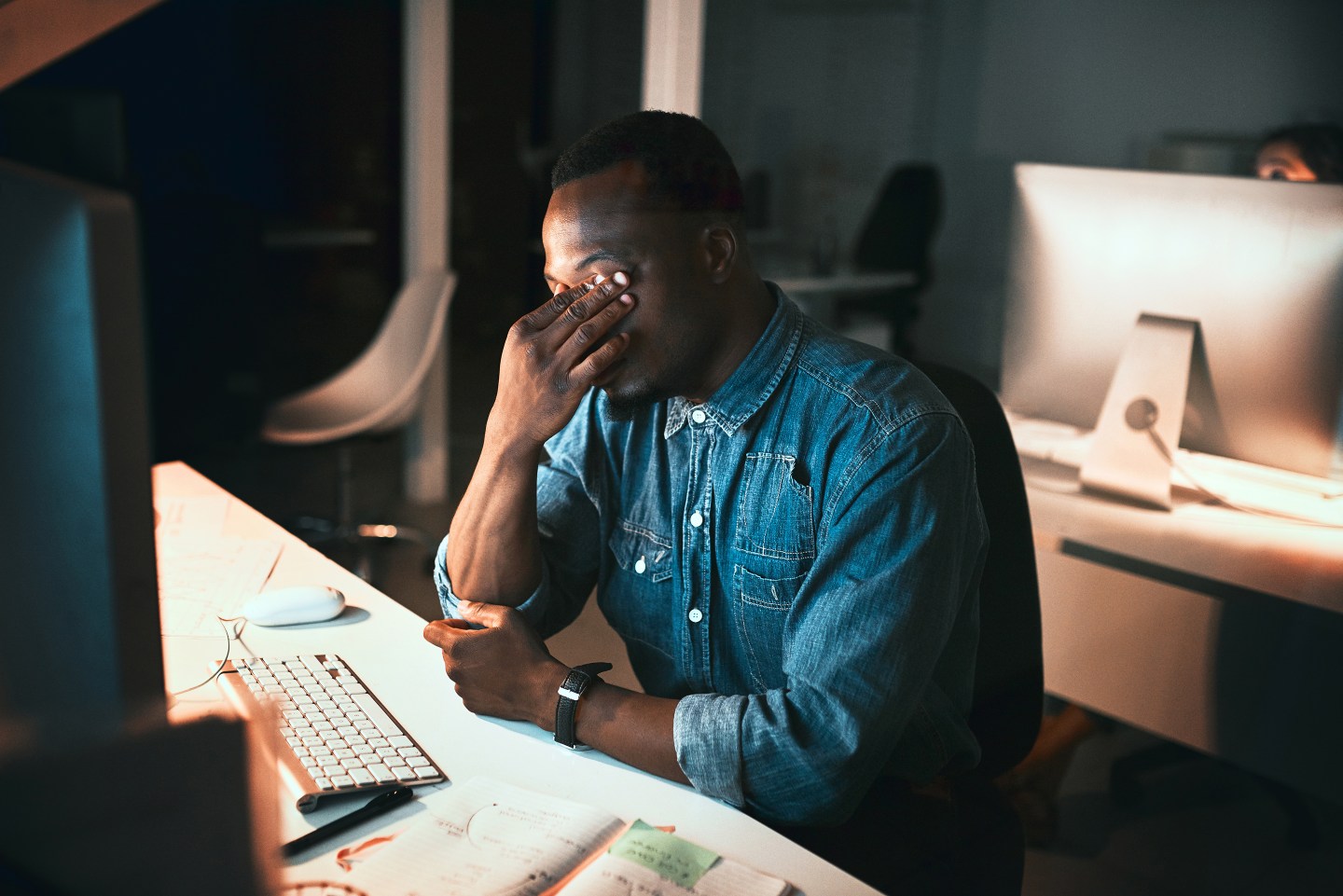 Black Professional Designer-Office Stress