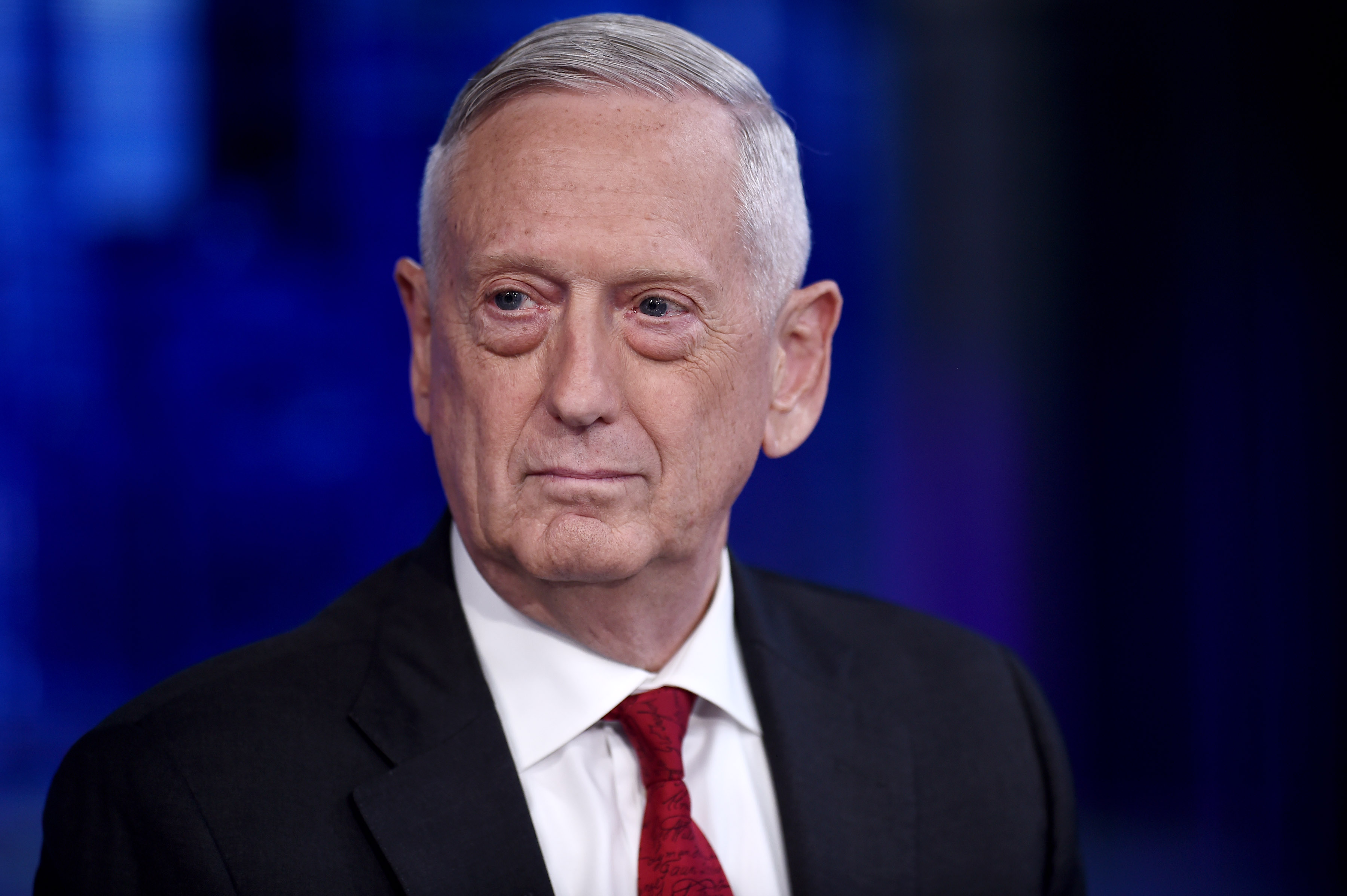 NEW YORK, NEW YORK - SEPTEMBER 03: (EXCLUSIVE COVERAGE) Former U.S. Secretary of Defense James Mattis visits FOX News Channel’s "The Story with Martha MacCallum" on September 03, 2019 in New York City. (Photo by Steven Ferdman/Getty Images)