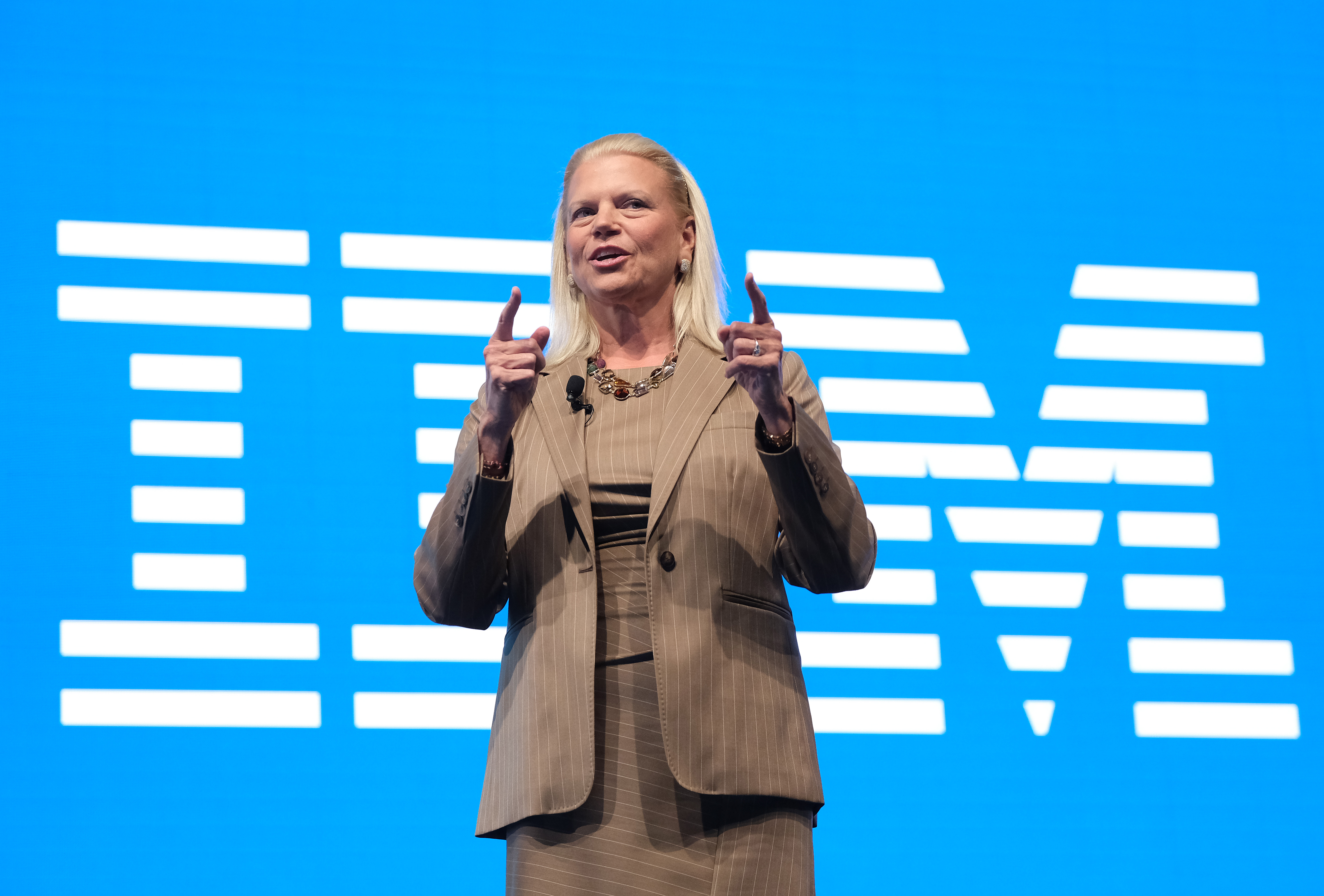 Ginni Rometty, then-CEO of IBM, speaks during the press days at the 2019 IAA Frankfurt Auto Show on September 11, 2019 in Frankfurt am Main, Germany. Sean Gallup—Getty Images