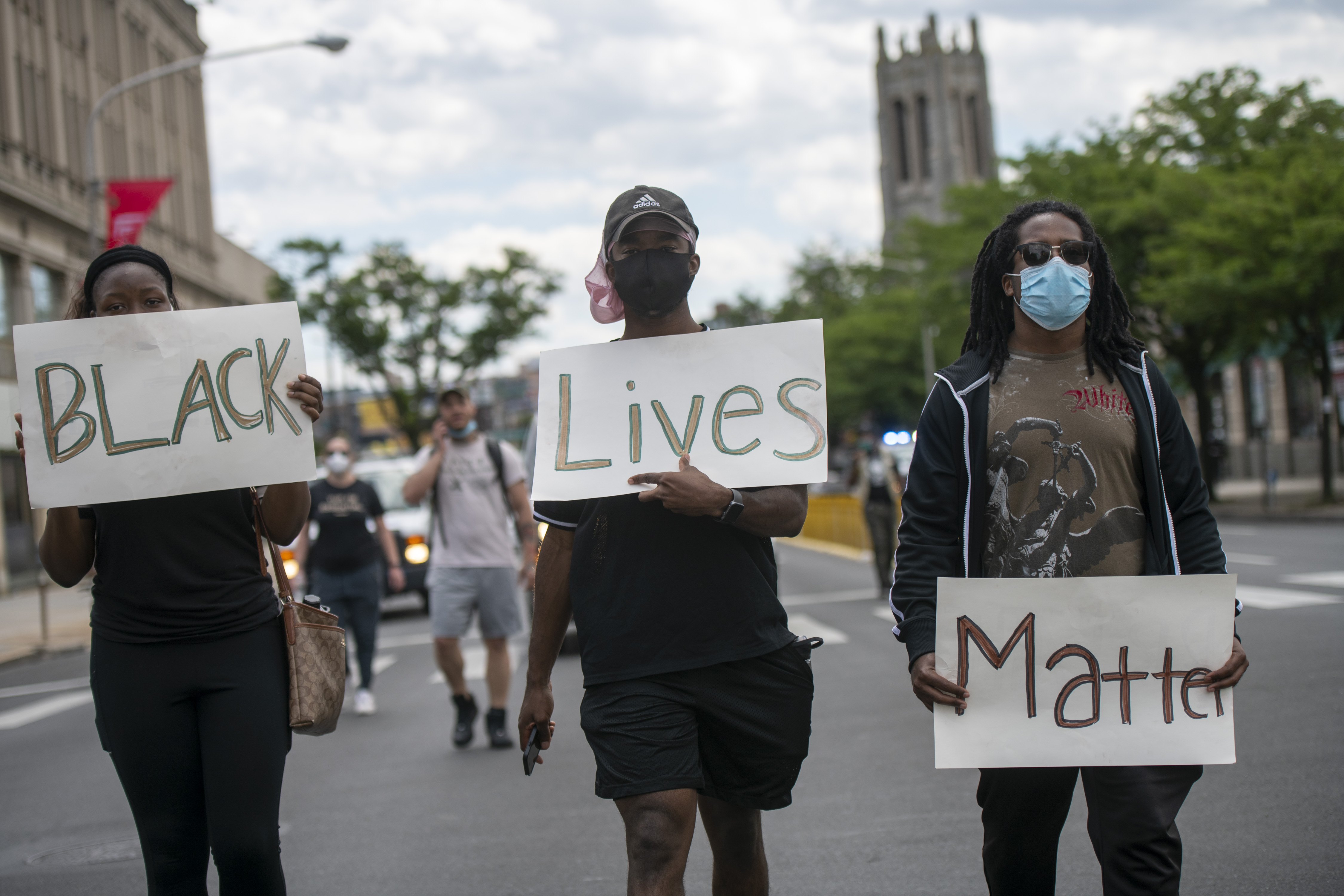 Demonstrations—like this one in Philadelphia— have erupted all across the country in response George Floyd's death. Mounting economic inequality has only added to the sense of injustice. Mark Makela/Getty Images