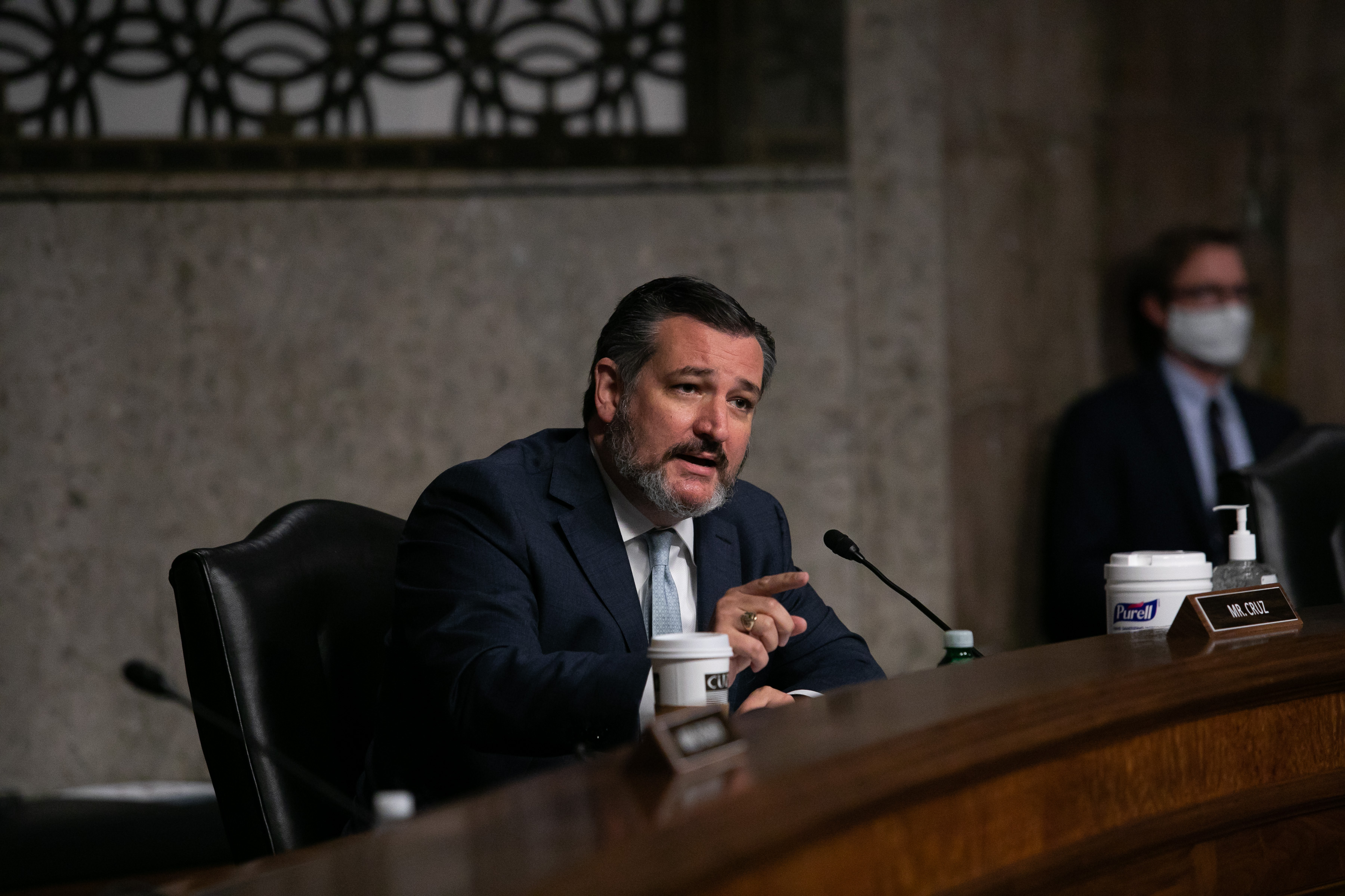 Sen. Ted Cruz (R-TX), one of the star users of Parler, a social media service that bills itself as a home for free speech.