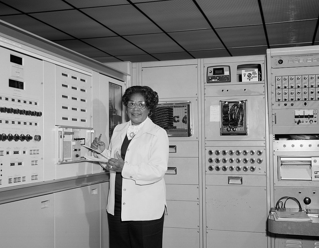 HAMPTON, VA - 1977: Mathmatician Mary Jackson, the first black woman engineer at NASA poses for a photo at work at NASA Langley Research Center in 1977 in Hampton, Virginia. (Photo by Bob Nye/NASA/Donaldson Collection/Getty Images)